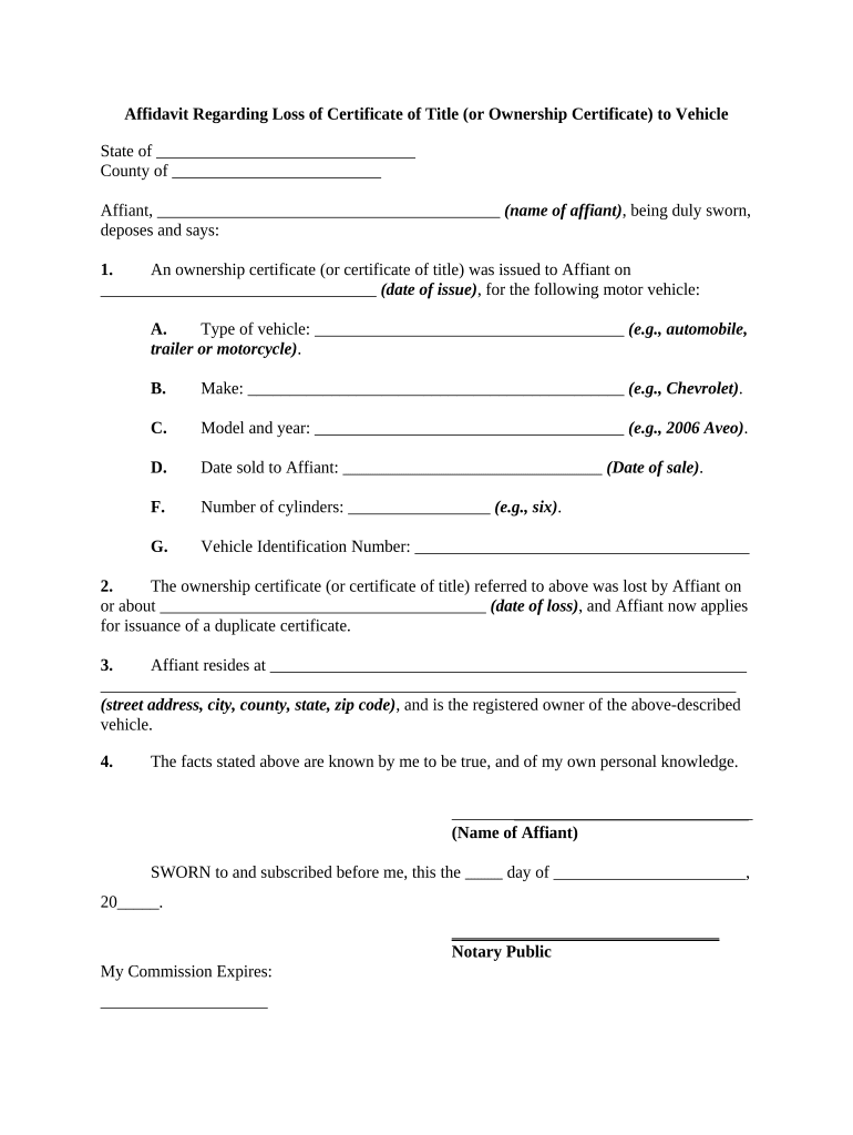 Certificate Of Ownership Vehicle Doc Template PdfFiller