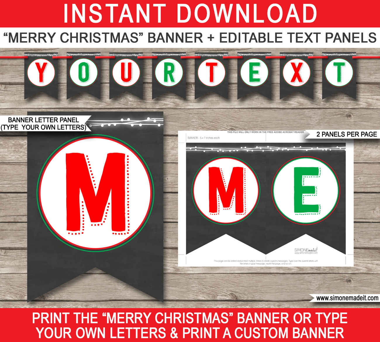 Printable Christmas Banner Editable