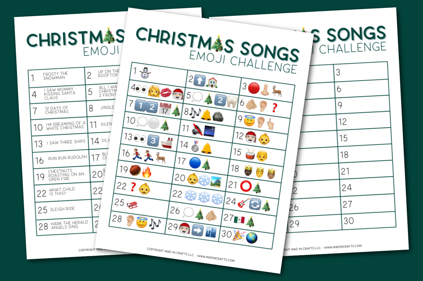 Guess The Carol Emoji Edition Printable