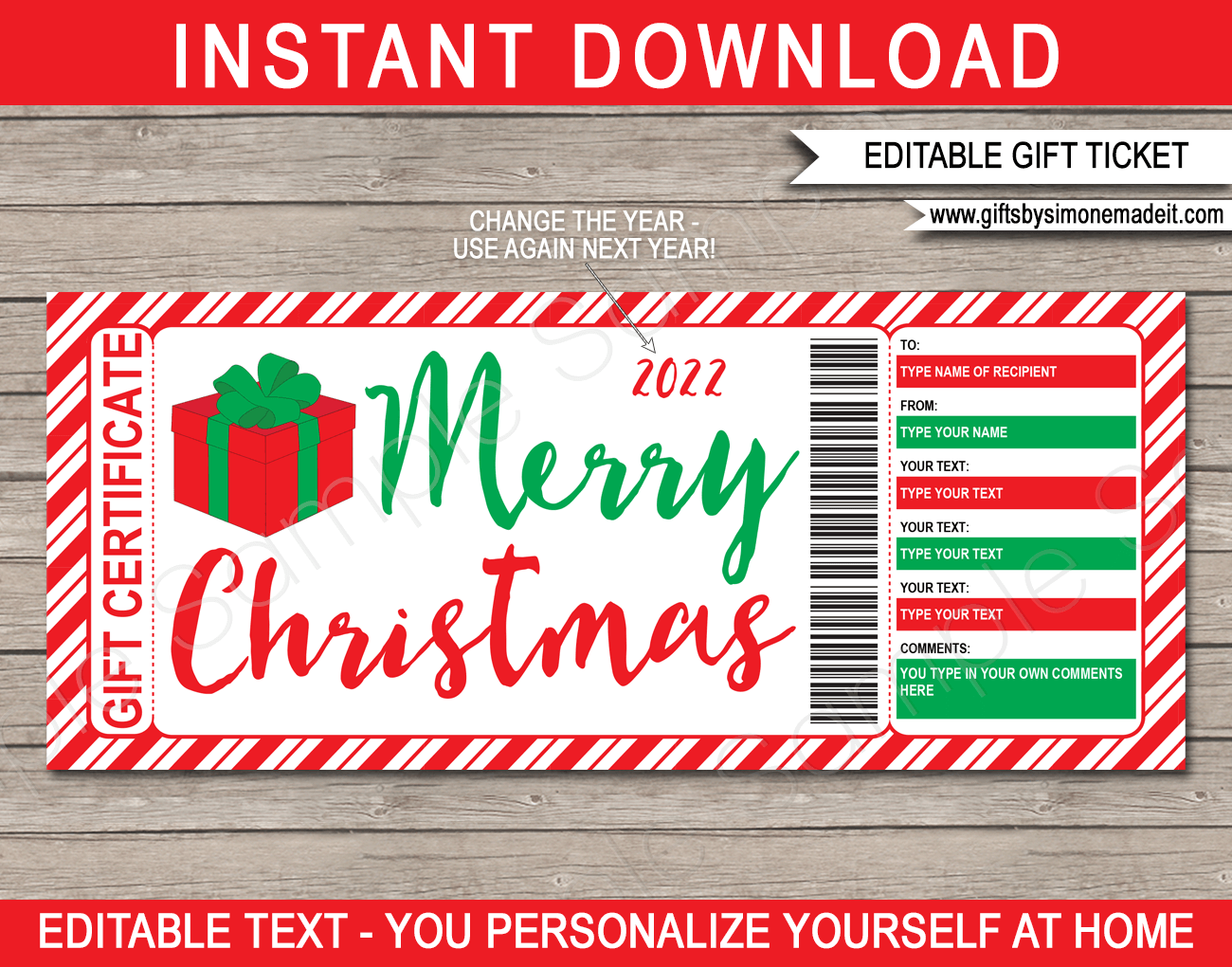 Editable Gift Certificate Printable Free