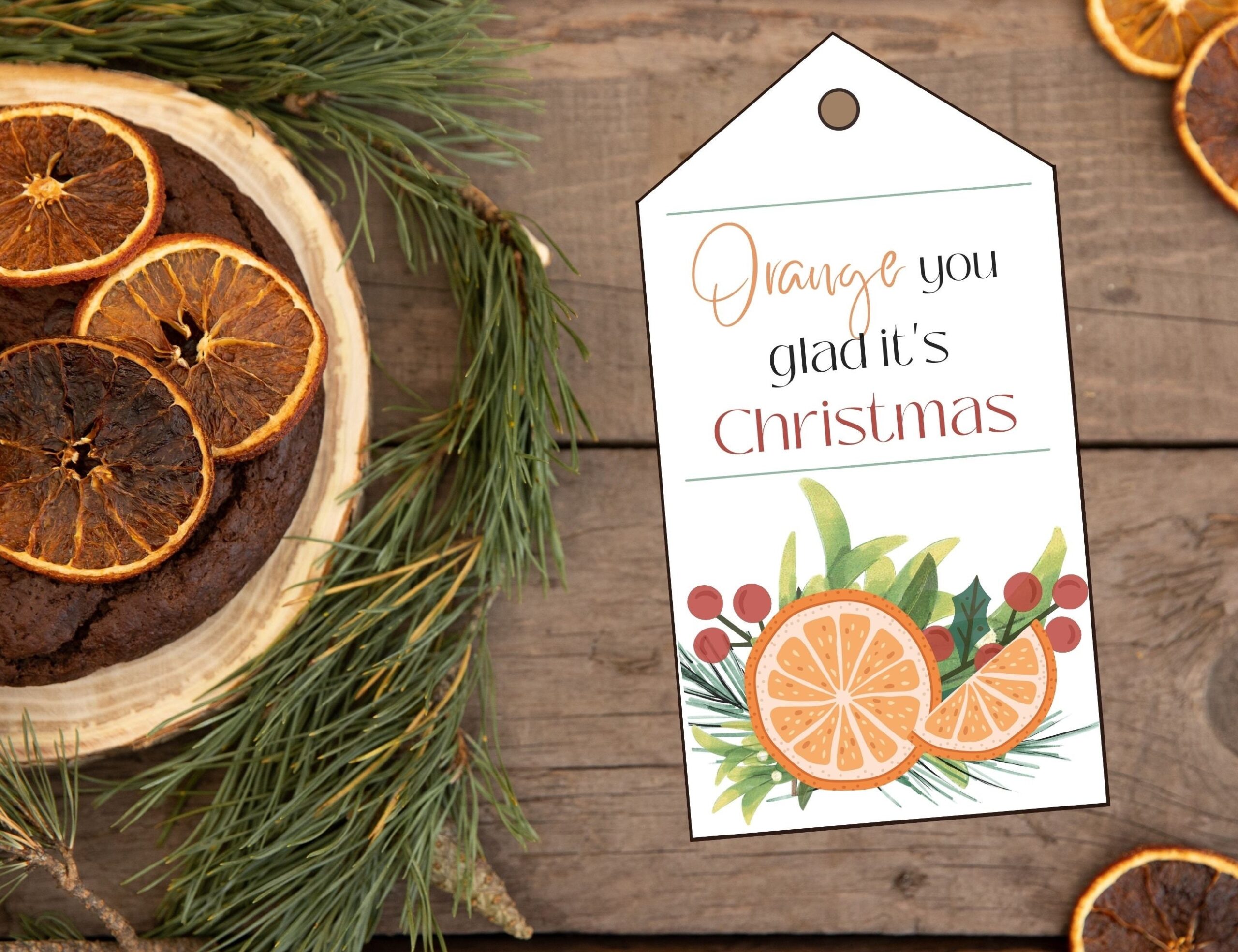 Christmas Gift Tag Printable Christmas Orange Gift Tag Neighbor Christmas Gift Printable Christmas Gift Tag Digital Christmas Gift Tag Etsy