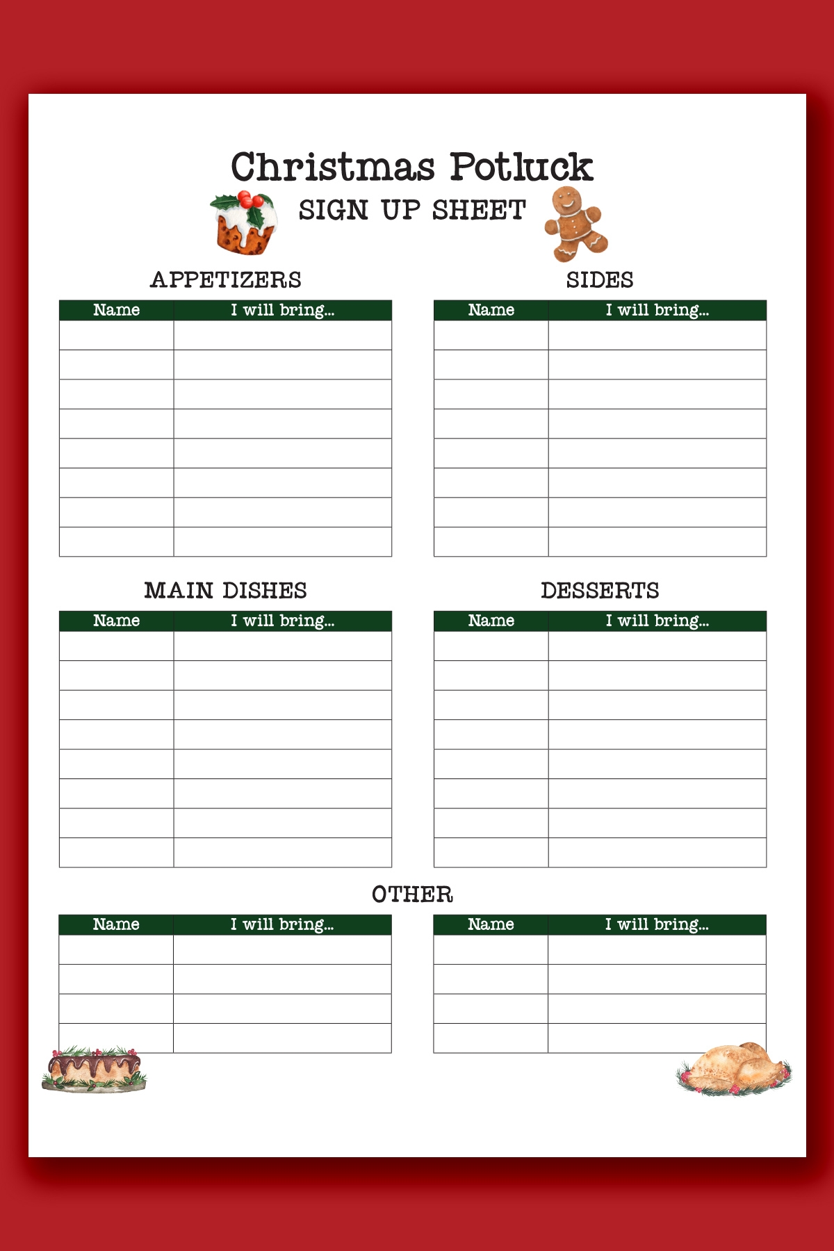 Free Printable Potluck Sign Up Sheet Free Printable Potluck Sign Up Sheet Editable