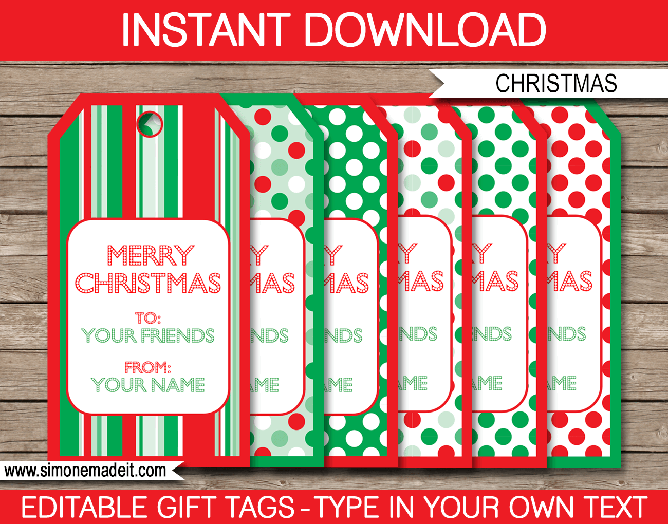 Printable Editable Gift Tag
