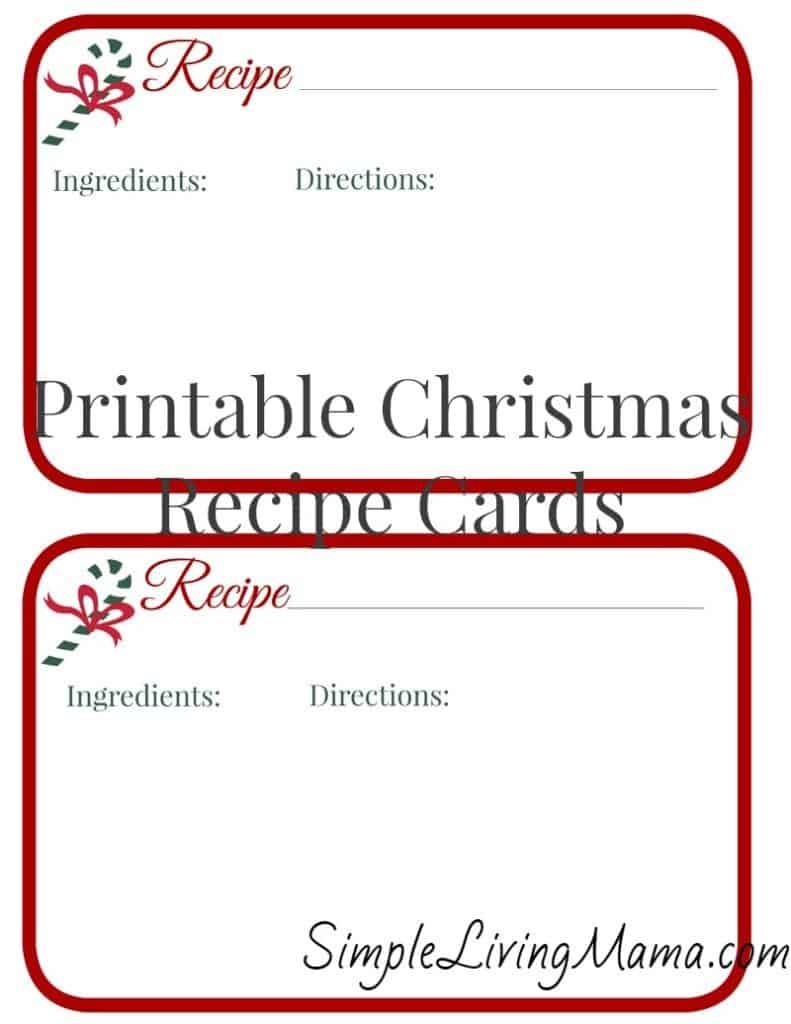 Free Printable Editable Christmas Recipe Cards
