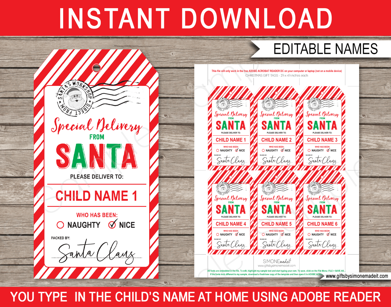 Christmas Tags Printable Editable