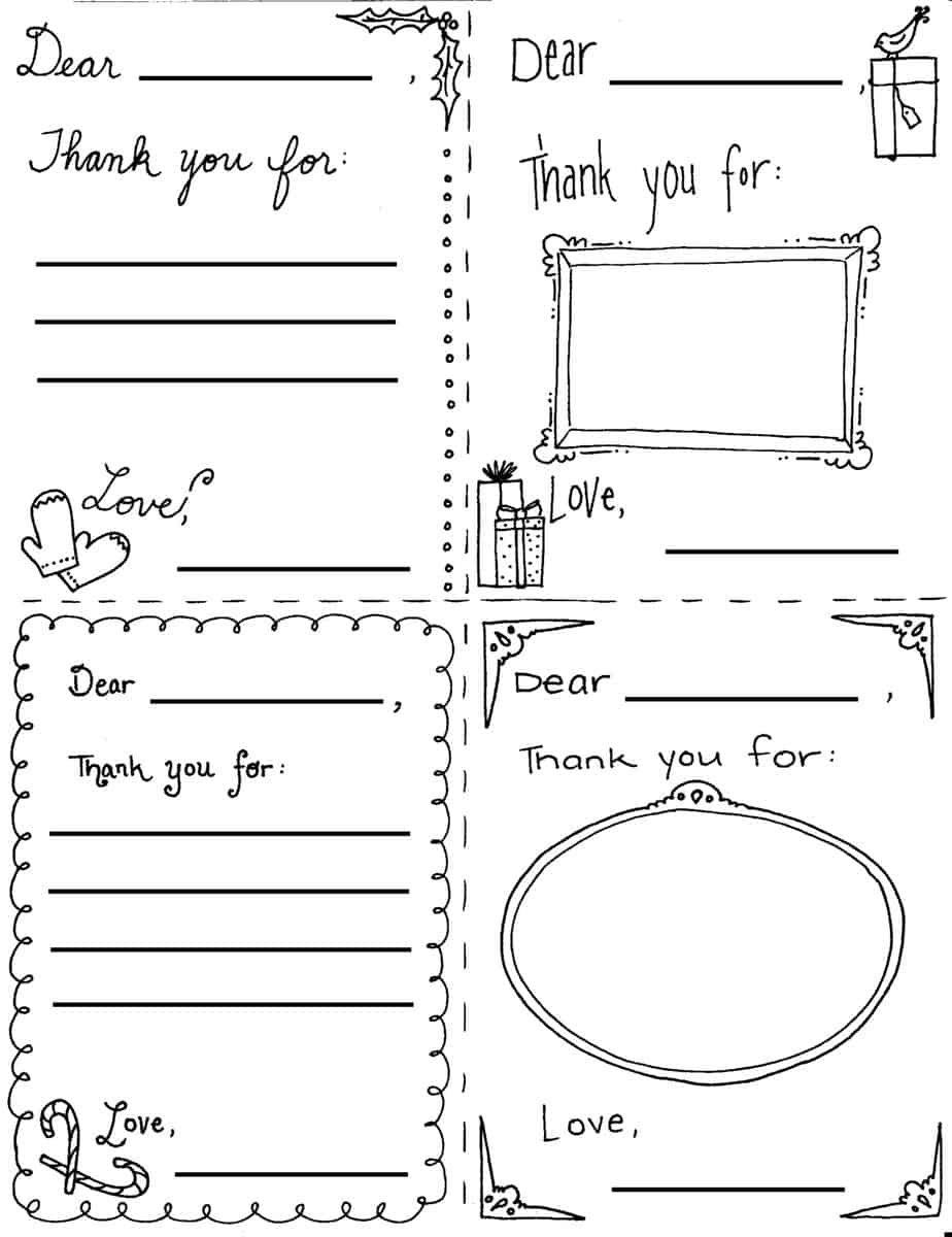 Printable Editable Thank You Cards For Kids