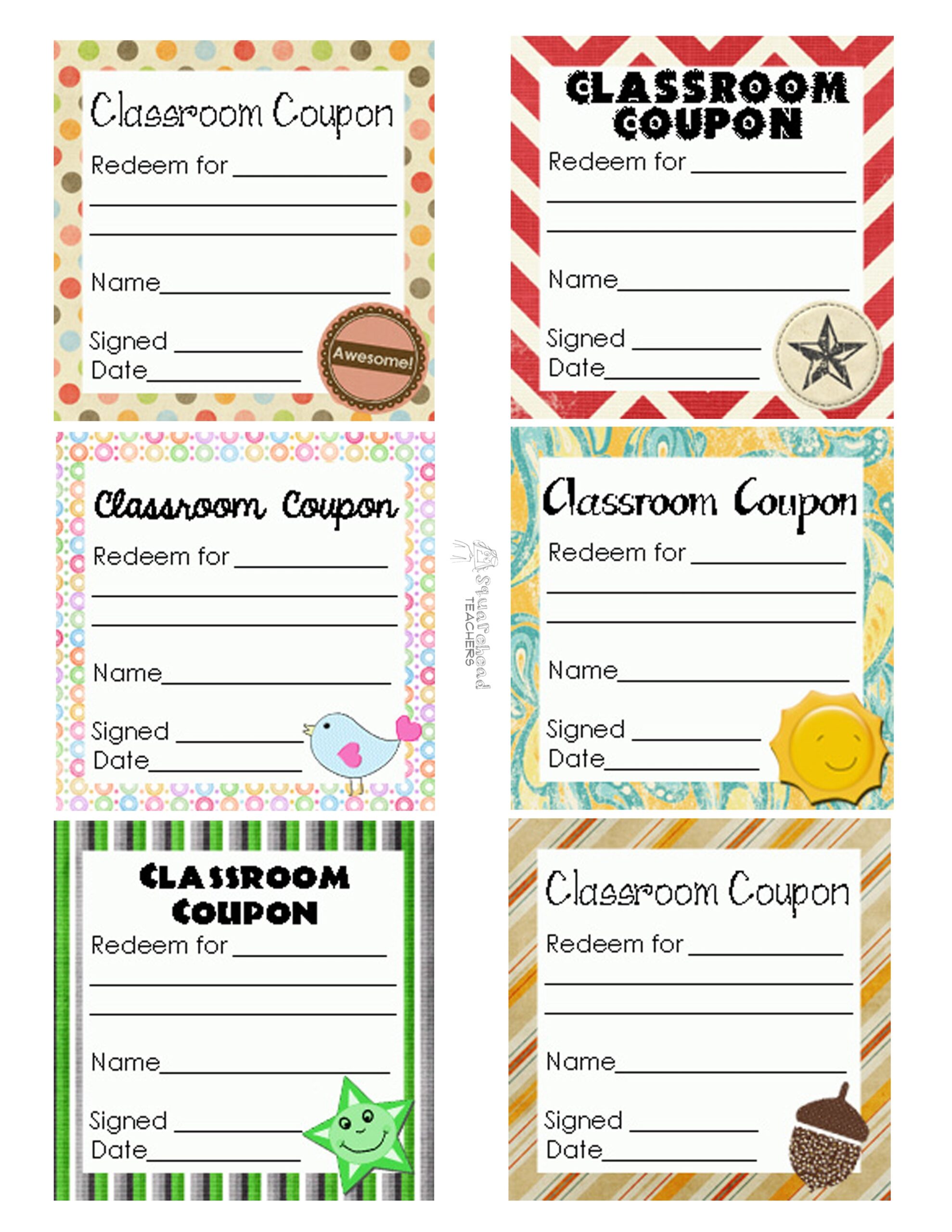 Free Classroom Reward Coupons Printables Editable Coupons For Students