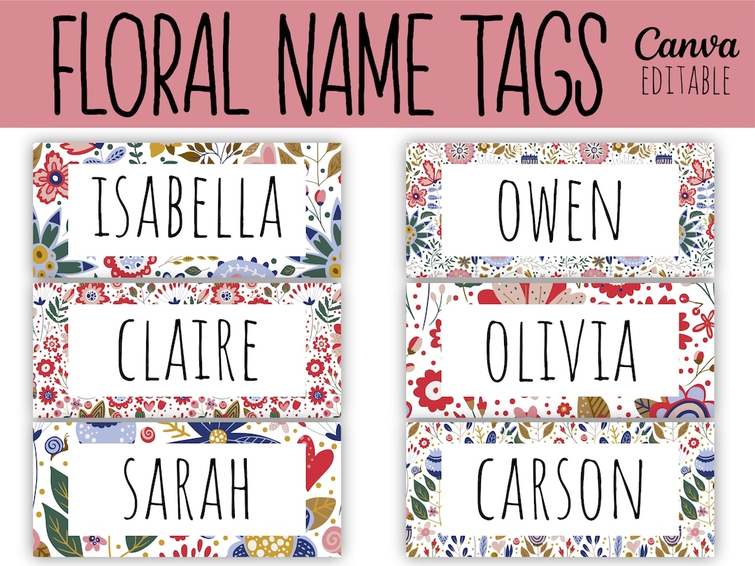 Floral Tag Free Printable Editable