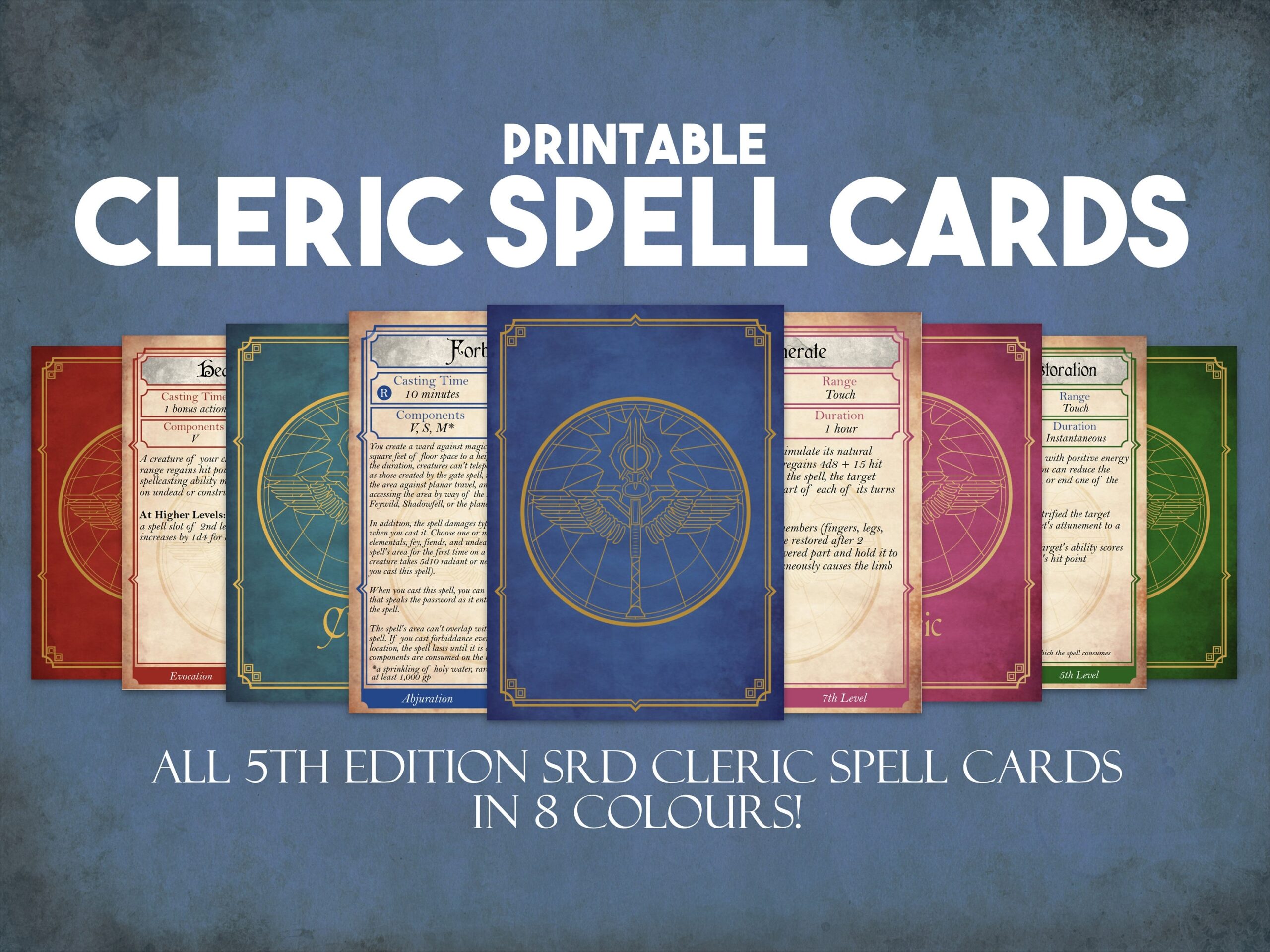 Cleric Spell Cards Etsy UK
