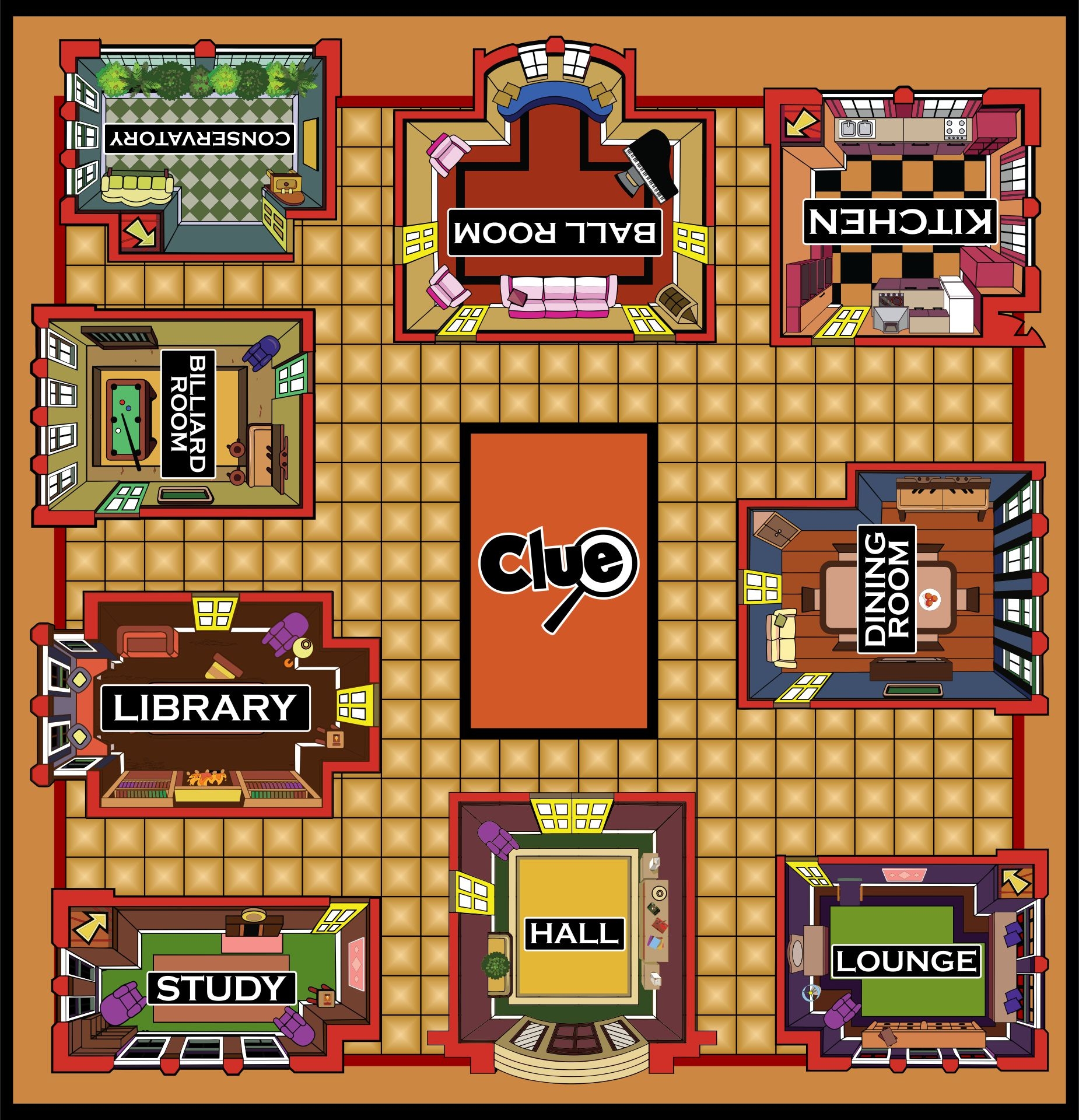 Clue Game Map Sheets Printable Paris Edition