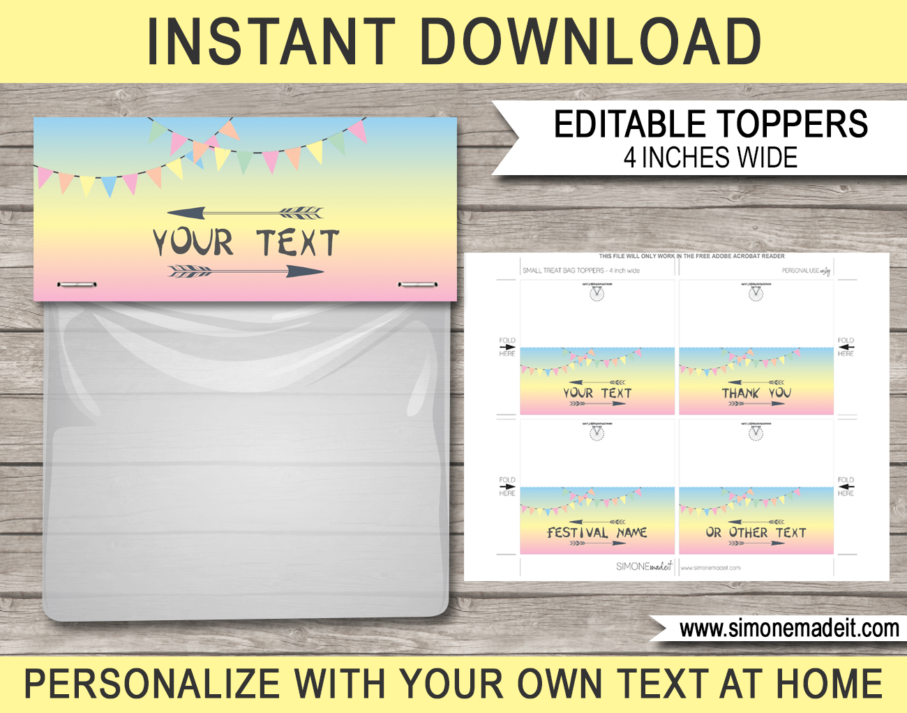 Free Editable Treat Bag Topper Printables