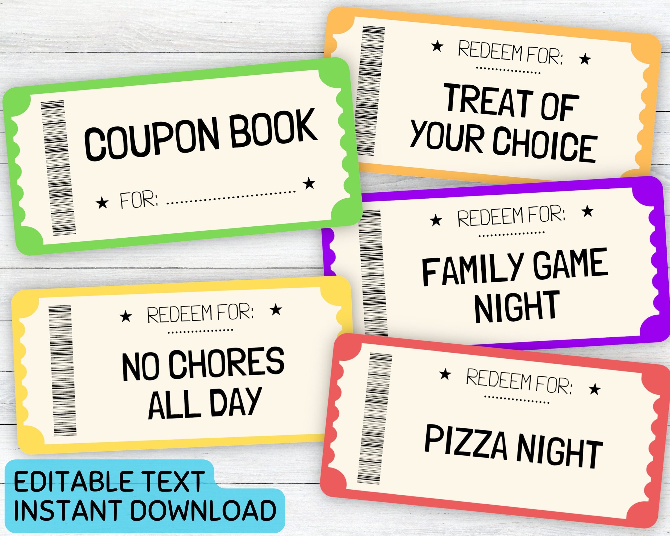 Editable Printable Coupons For Kids