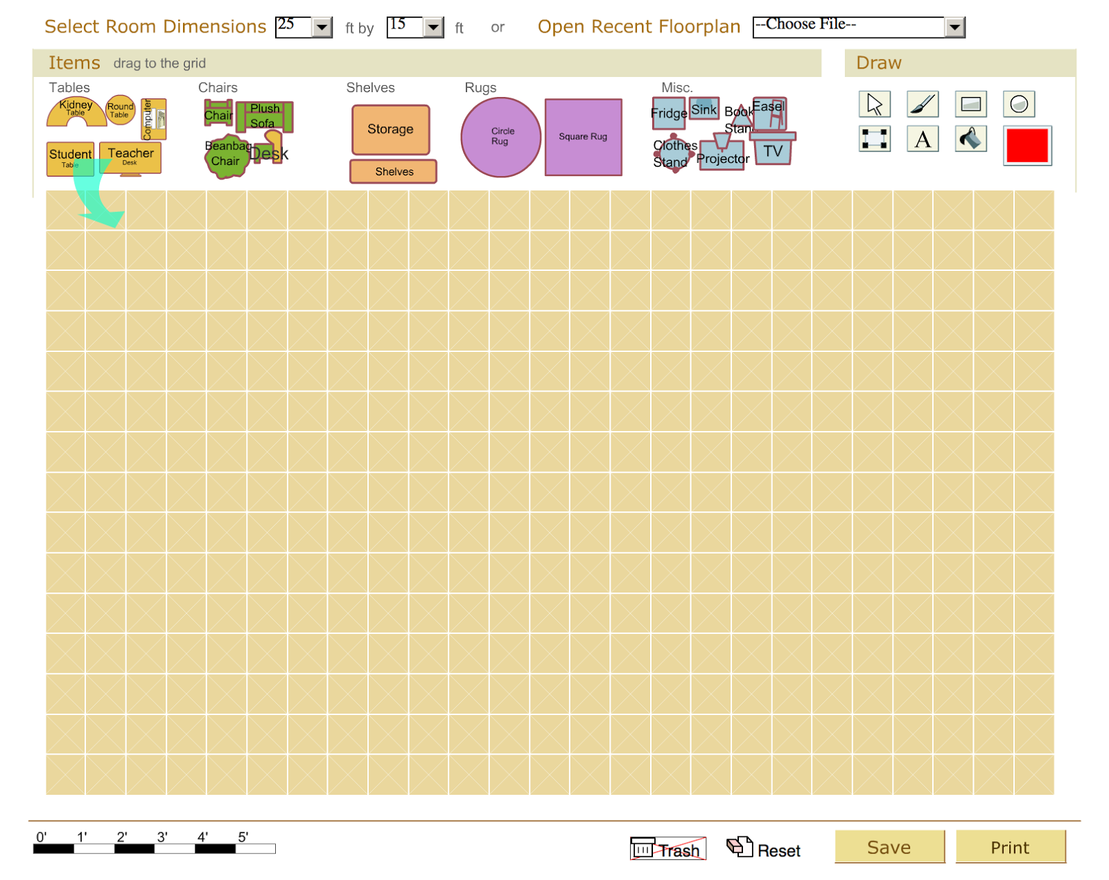 Create A Classroom Floor Plan With Classroom Architect The Techie Teacher 