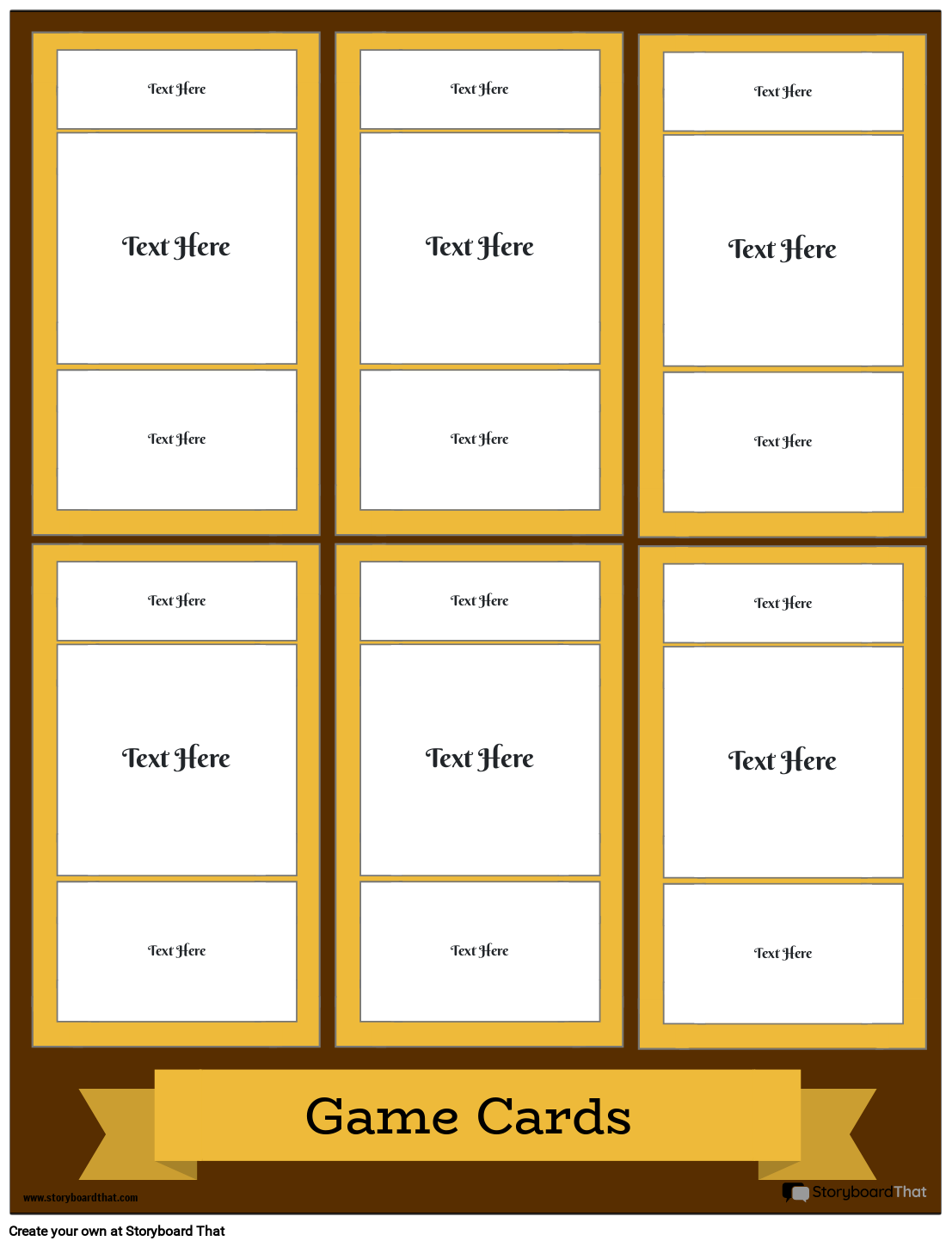 Create Custom Game Cards With Storyboard That In 2025