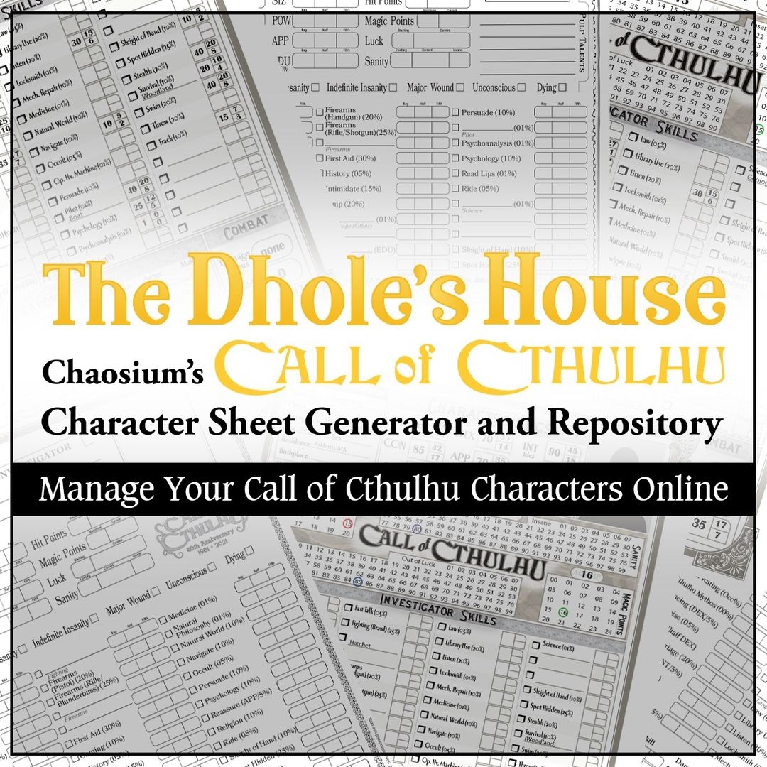 Call Of Cthulhu 7th Edition Printable Characters