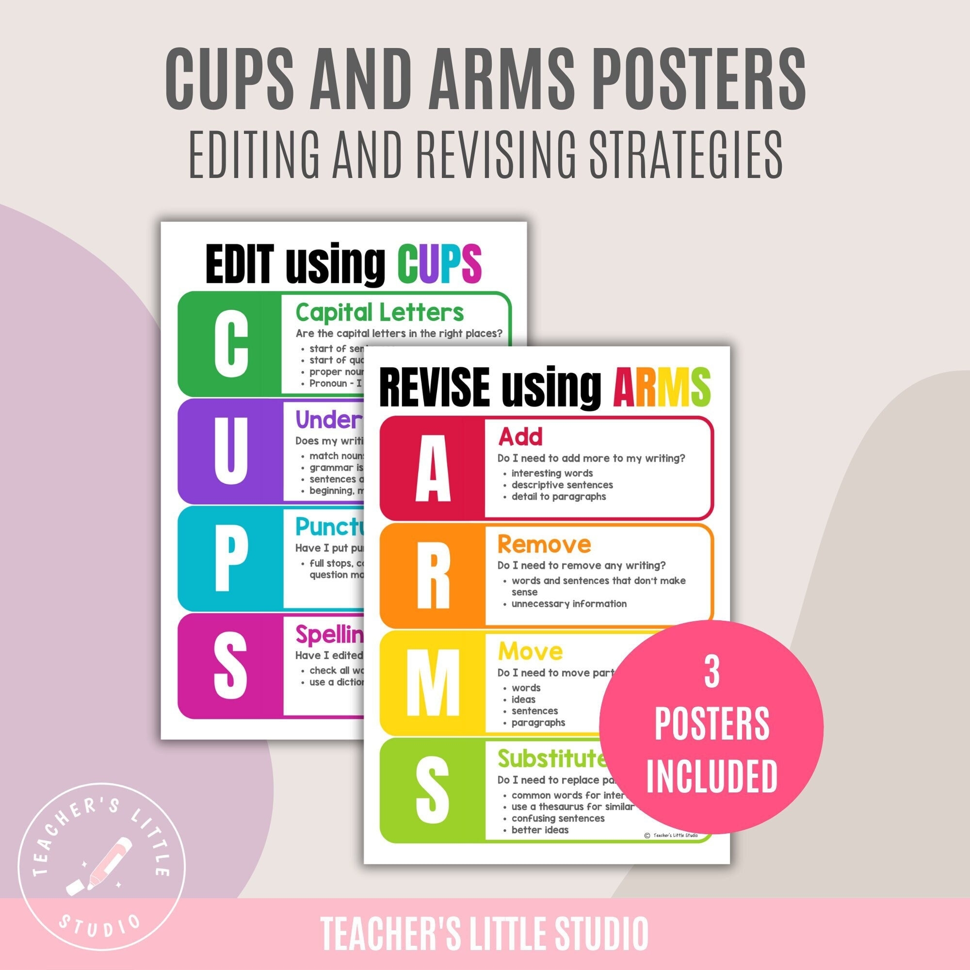 Cups Editing Strategy Cups Writing Strategy Printable