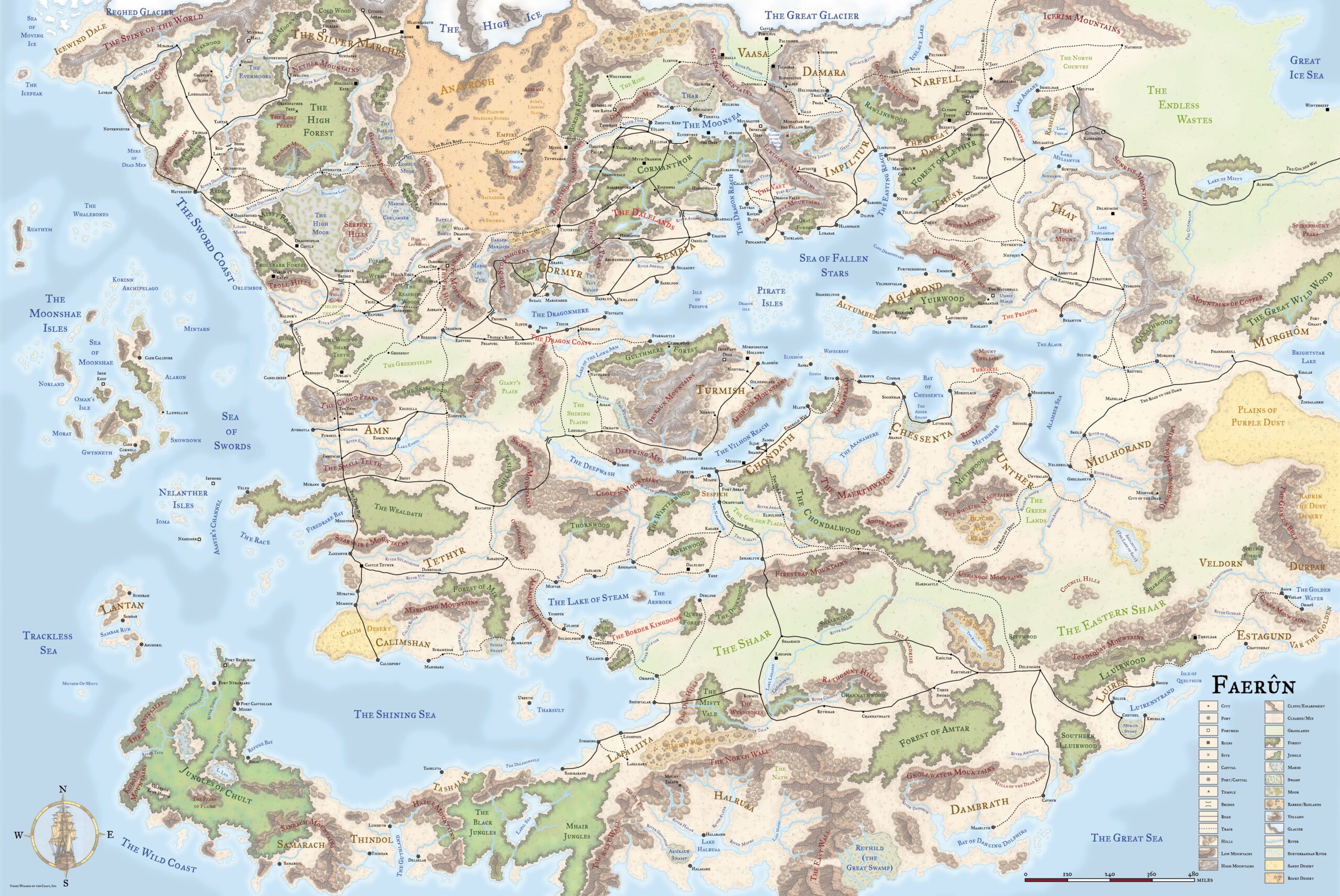 Current High Res Map Of Faerun R DnD