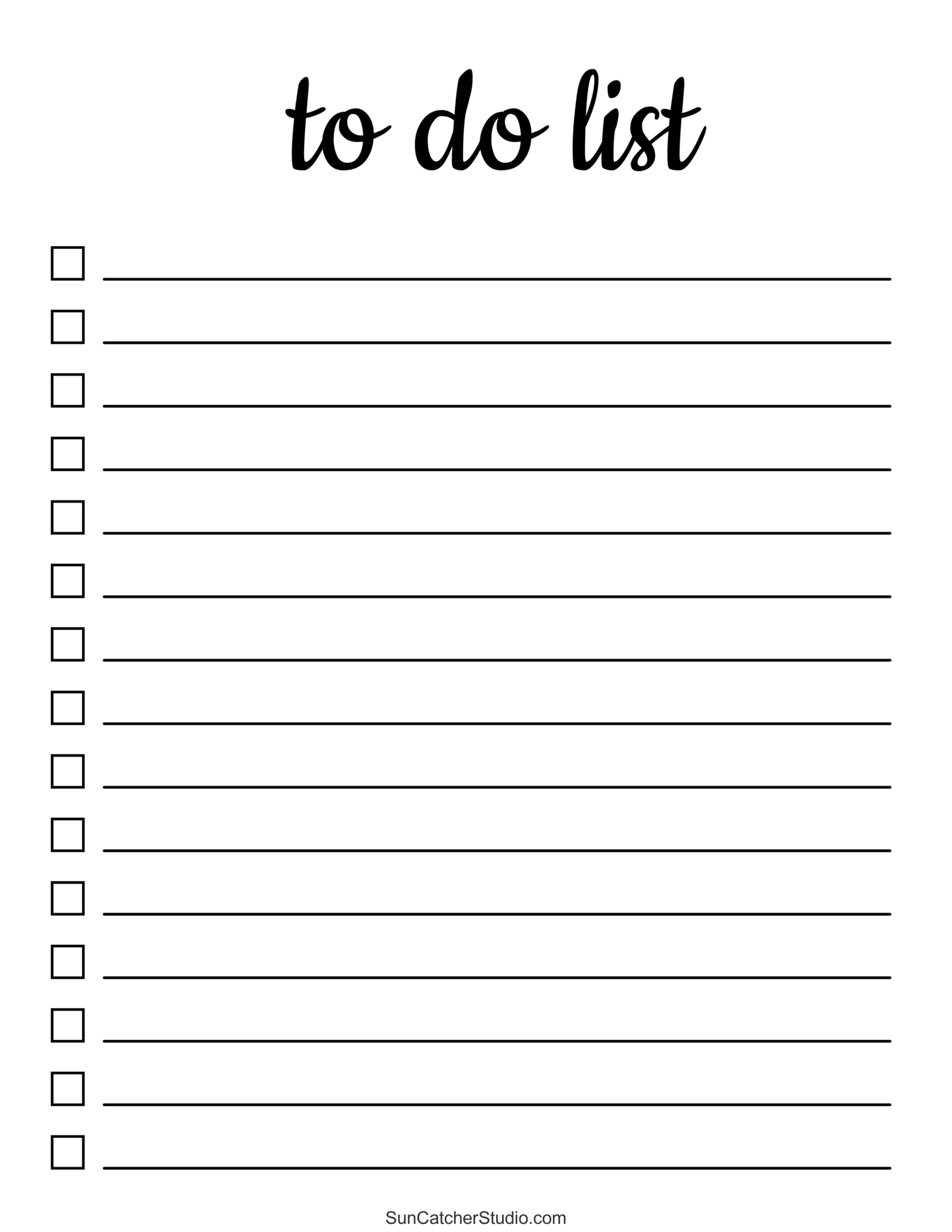 Editable Printable Todo List