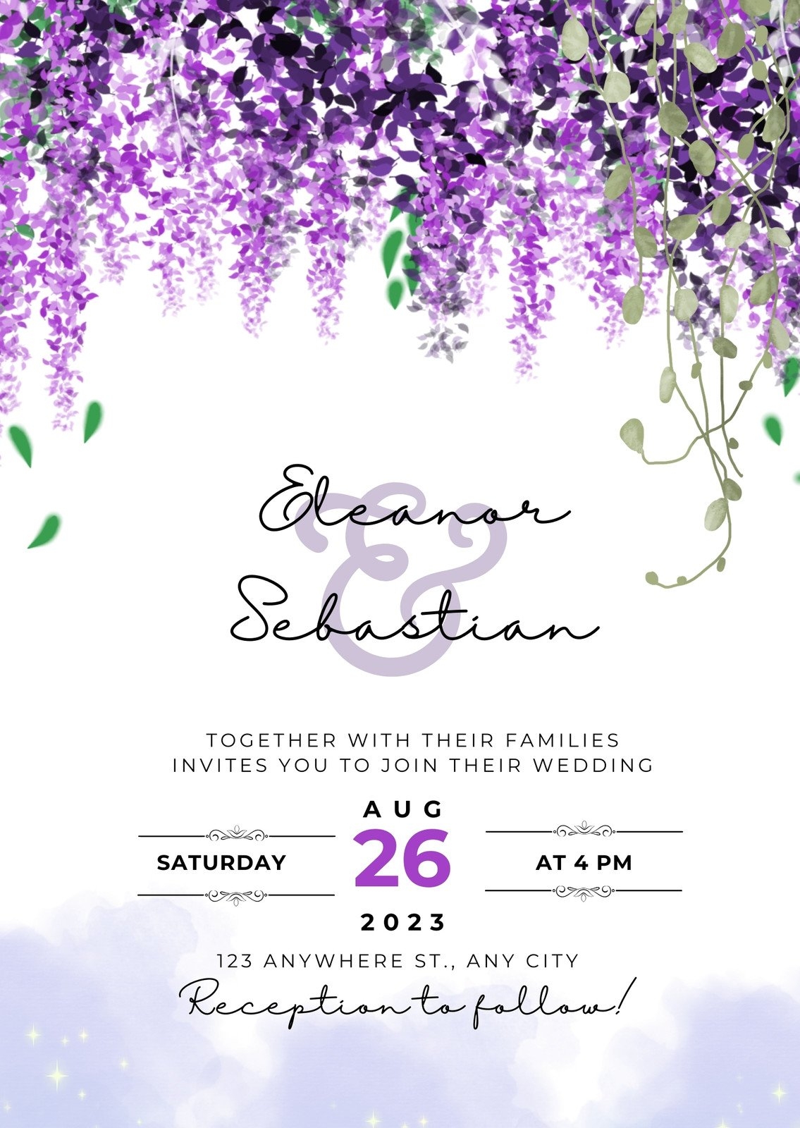 Customize 1 079 Purple Wedding Invitation Templates Online Canva