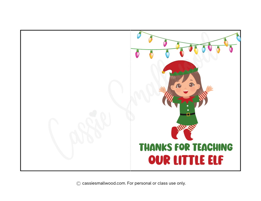 Printable And Editable Teacher Christmas Card Designs