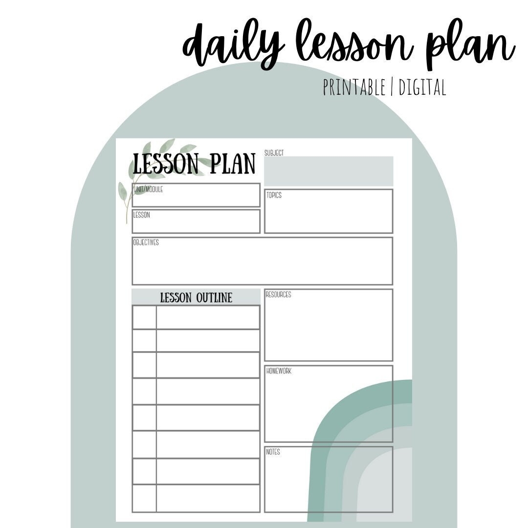 Daily Lesson Planner Editable Printable Lesson Plan Digital Lesson Plan Teacher Resource Planner Template Classroom Management Sub Planner Etsy