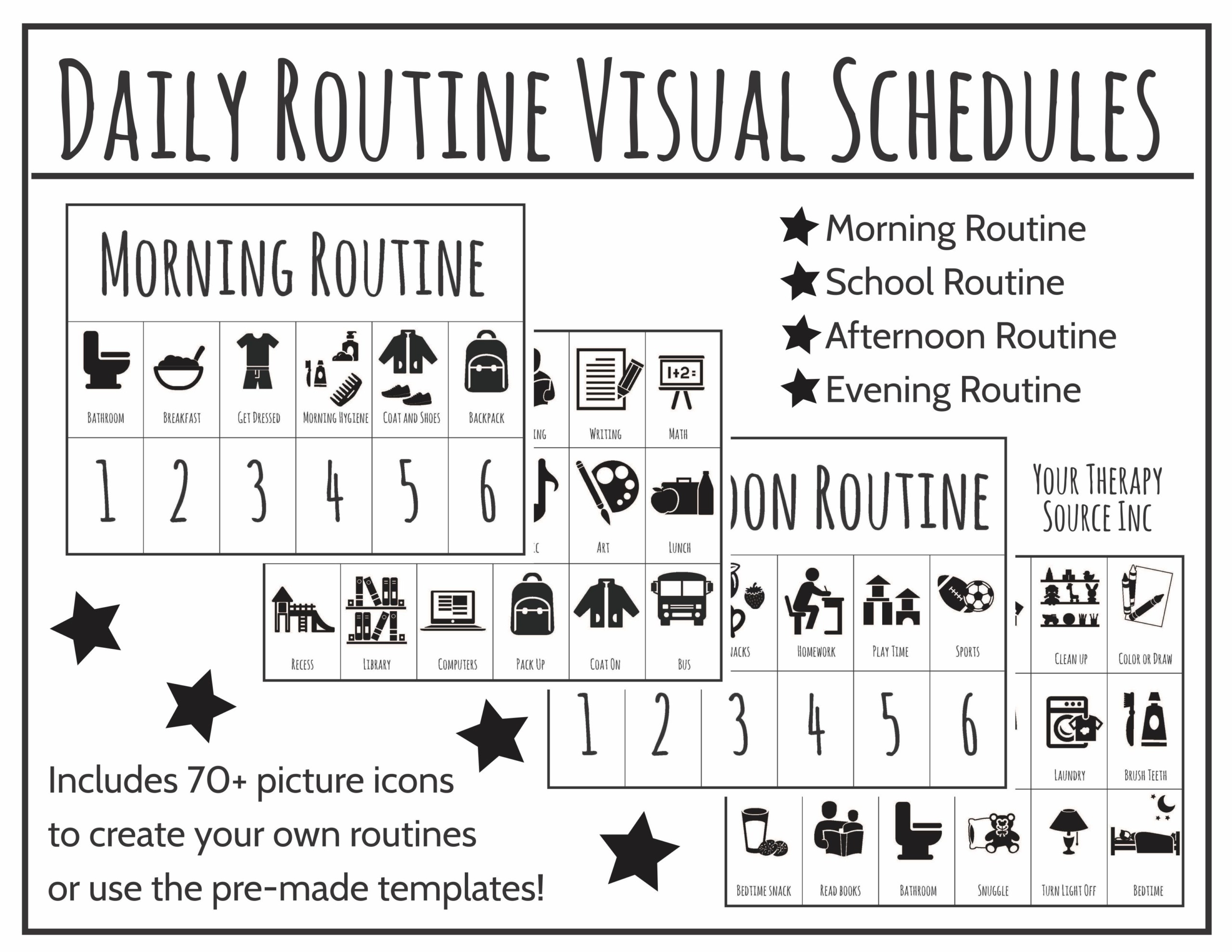 Daily Routine Visual Schedules Your Therapy Source