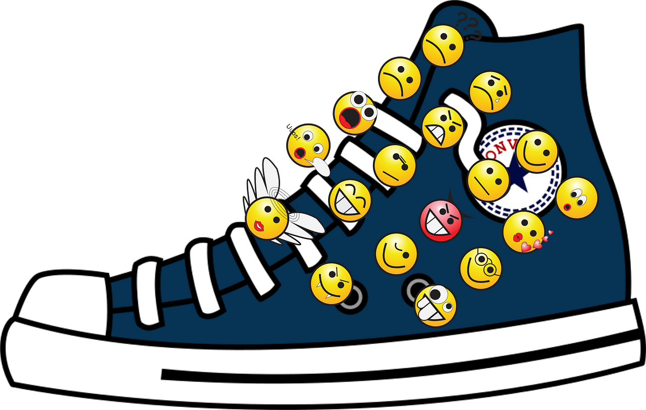 Printable And Editable Colored Cartoon Converse Shoes