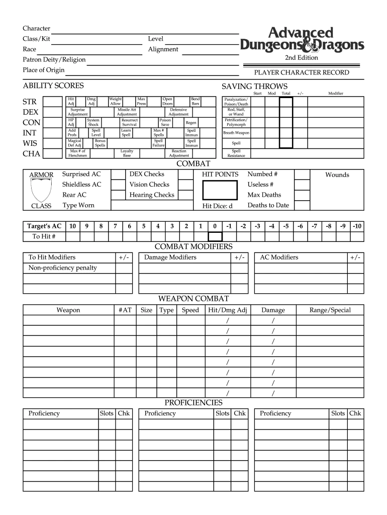 Dark Heresy 2nd Edition Character Sheet Printable