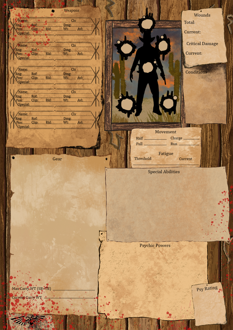 Dark Heresy 2e Character Sheet Wild West Ramona s Ko fi Shop