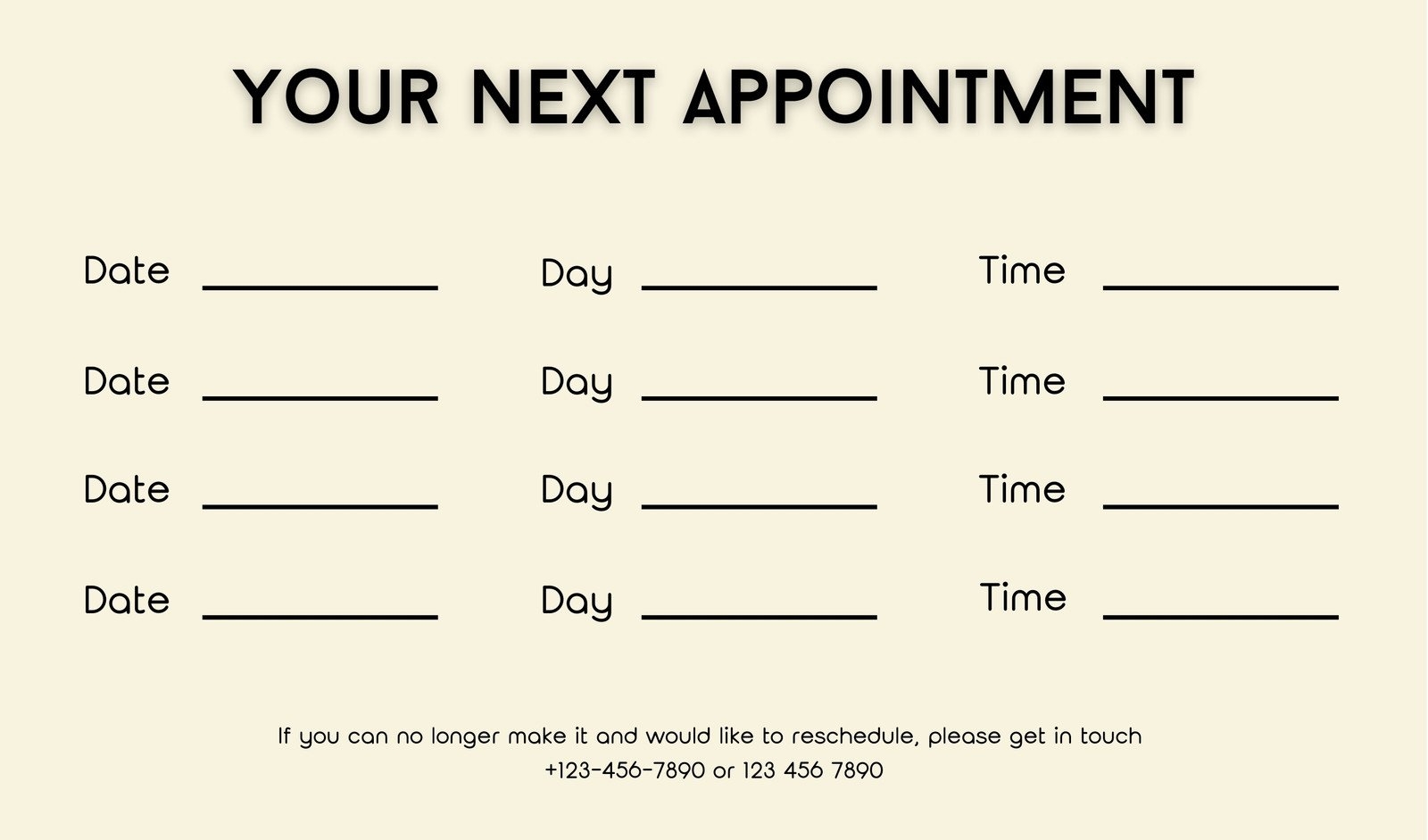 Free Appointment Reminder Template Editable And Printable