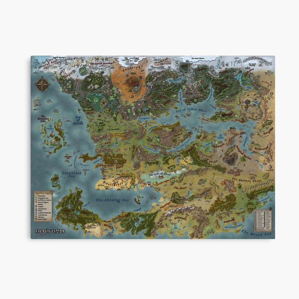 Detailed Map Of The Forgotten Realms Journal For Sale By DGthenew1D Redbubble
