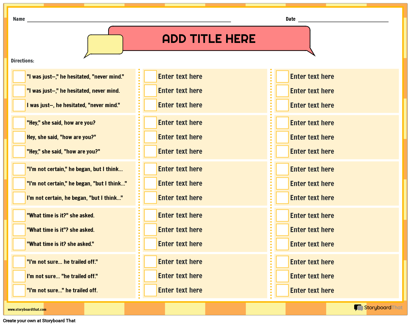 Editing Dialogue Punctuation Prqctice Worksheet Printable