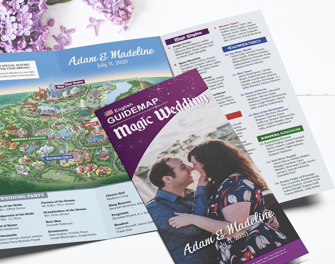 Disney World Classic Wedding Brochure Guide Map Style For Your Disney Wedding anniversary reunion event CUSTOMIZABLE Shipped Folded Etsy