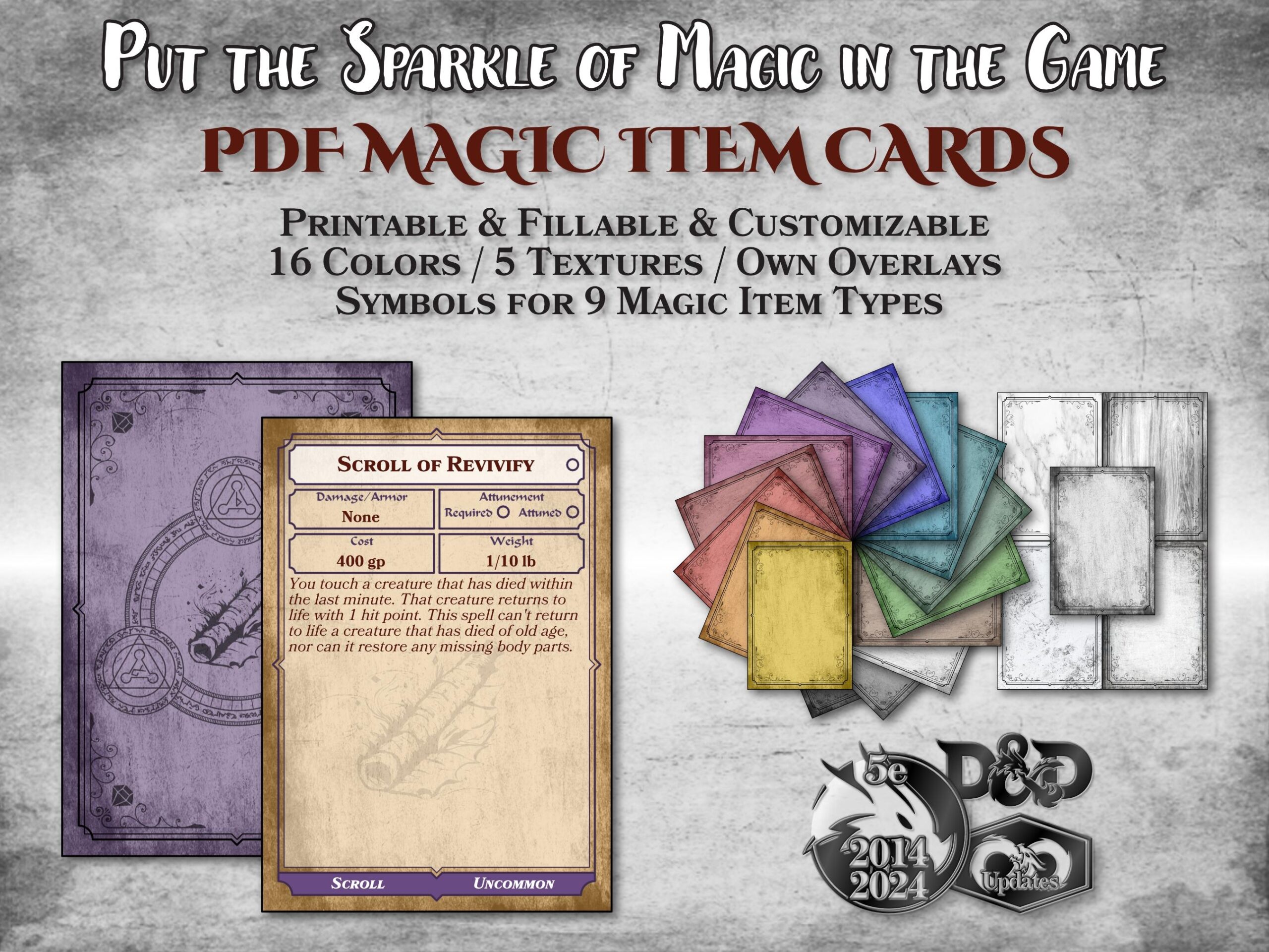 Dnd Magic Item Cards PDF Fillable Customizable Printable Accessory Editable Cards Dungeon Master Gift Dungeons And Dragons D D 5e Etsy