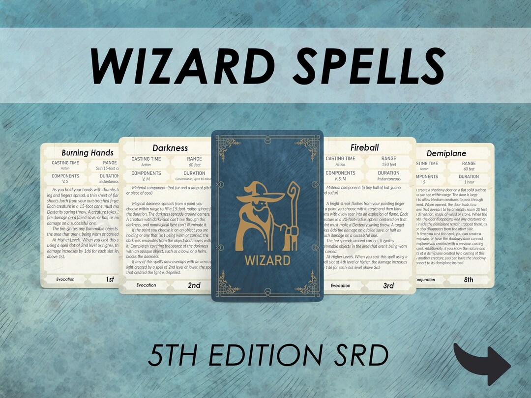 Printable Spellbook 5th Edition