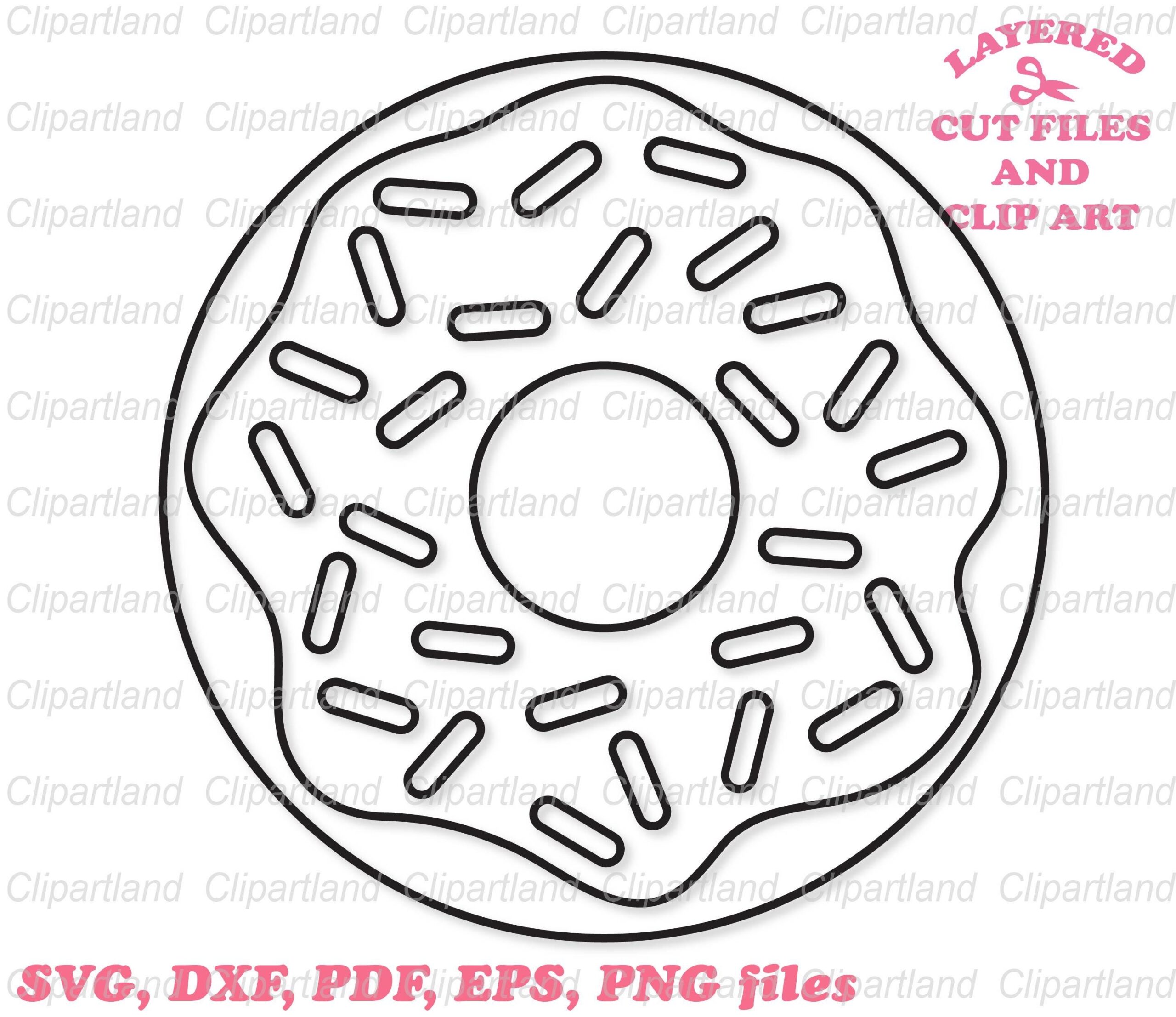 Donut Paper Clipart Etsy