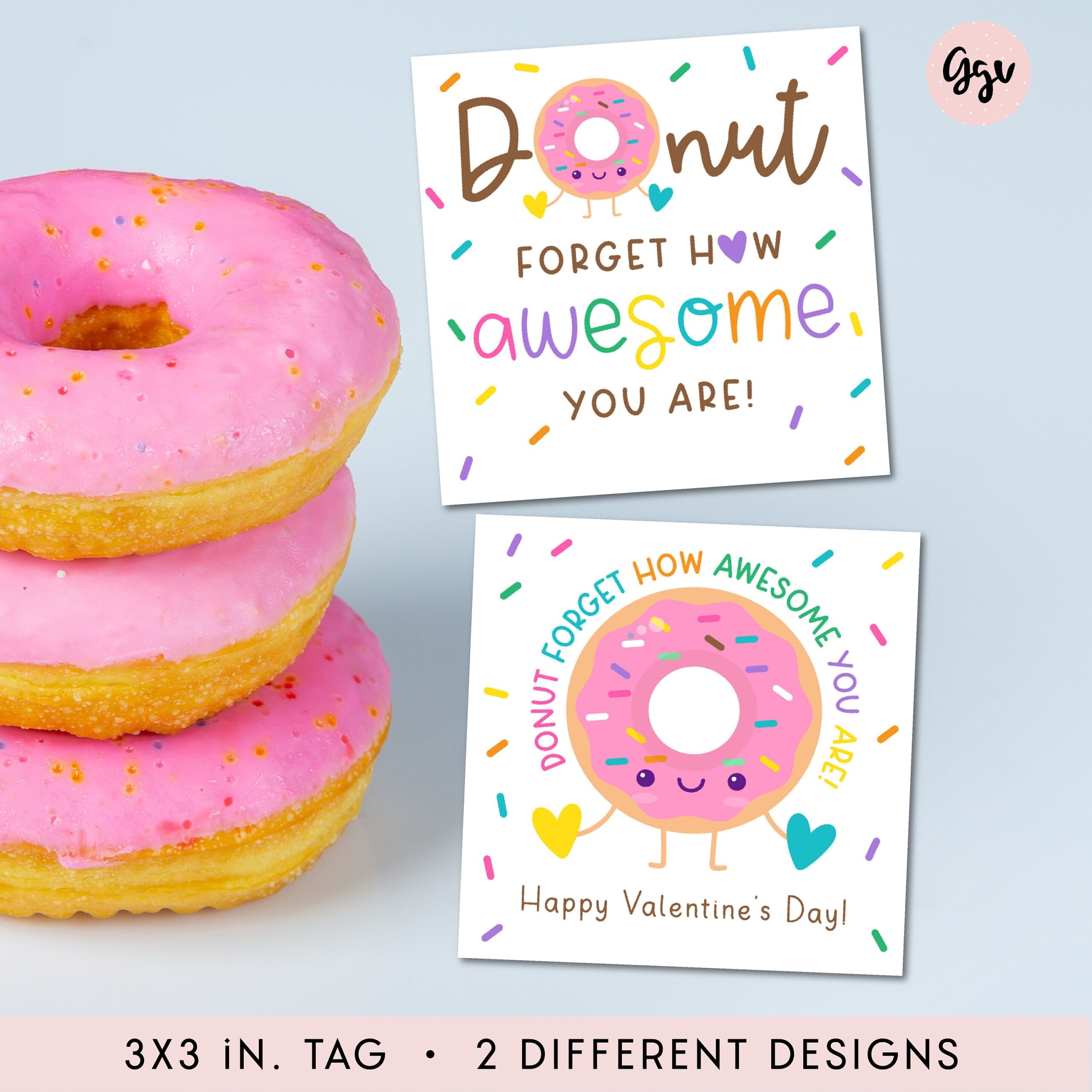 Donut Valentine s Day Printable Tags Donut Forget How Awesome You Are Tag Valentine Donut Instant Download Tag Valentine Donut Tag Kids Etsy