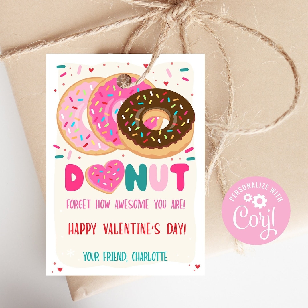 Editable Donut Valentine Printable