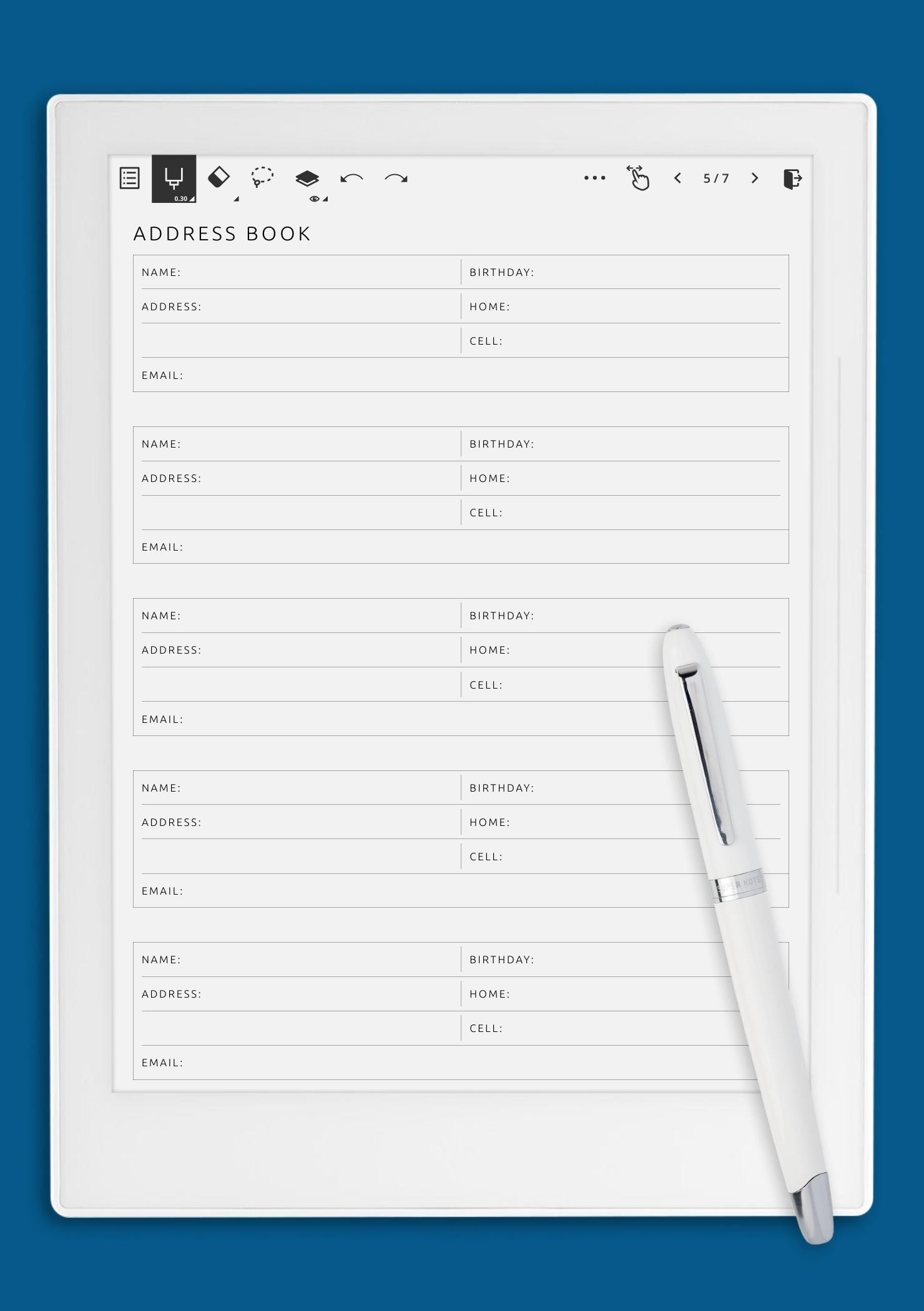 Free Editable Printable Address Book Sheets