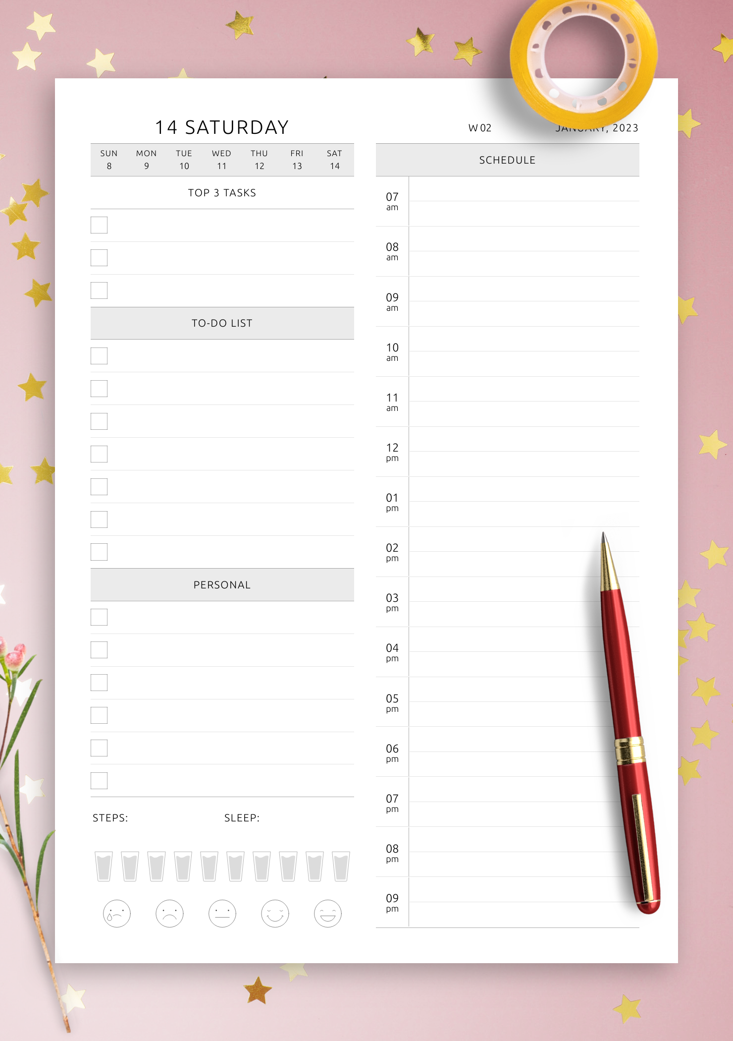 Free Printable Planner Insert Editable Tracker