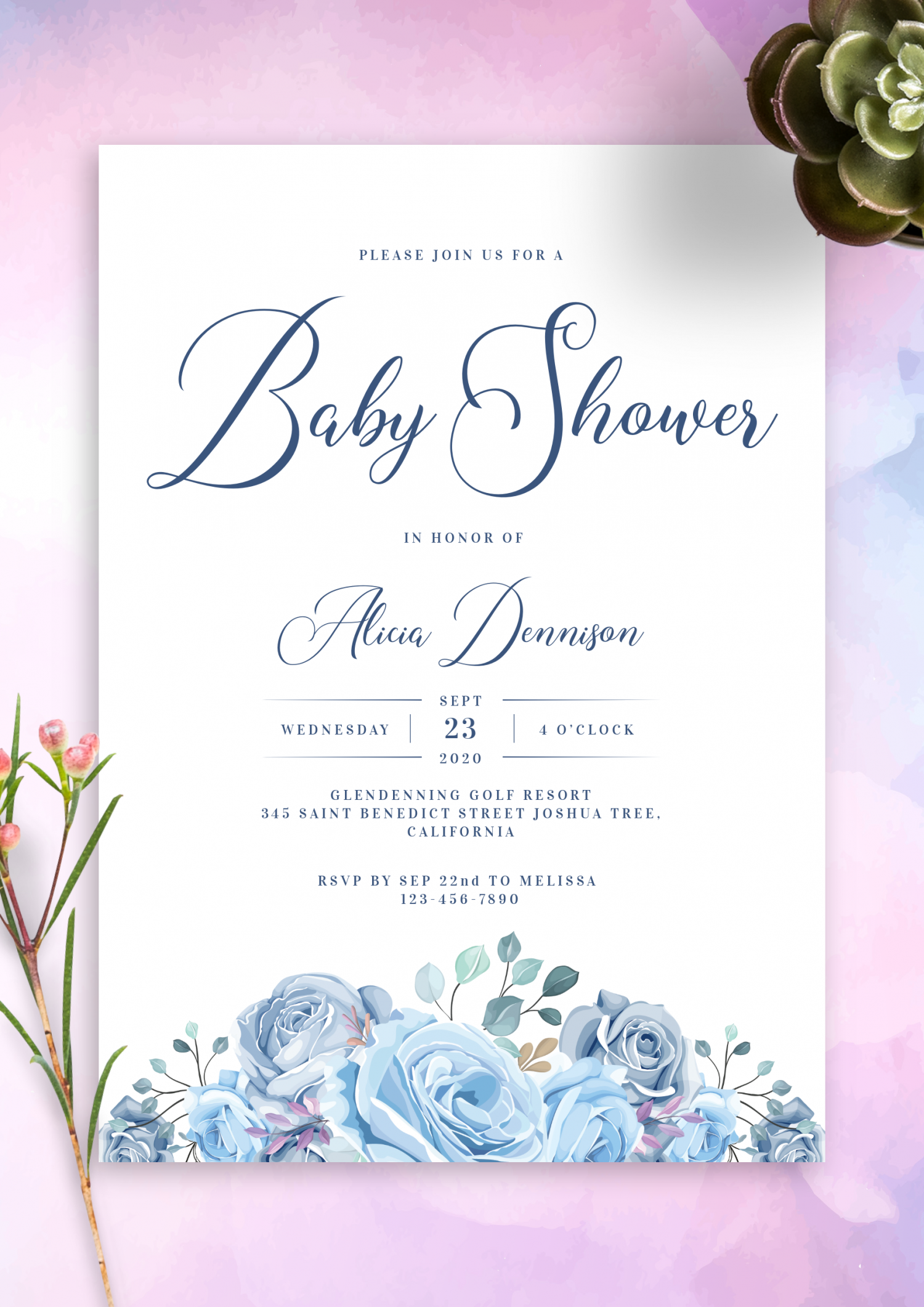 Baby Shower Invitations Printable Editable