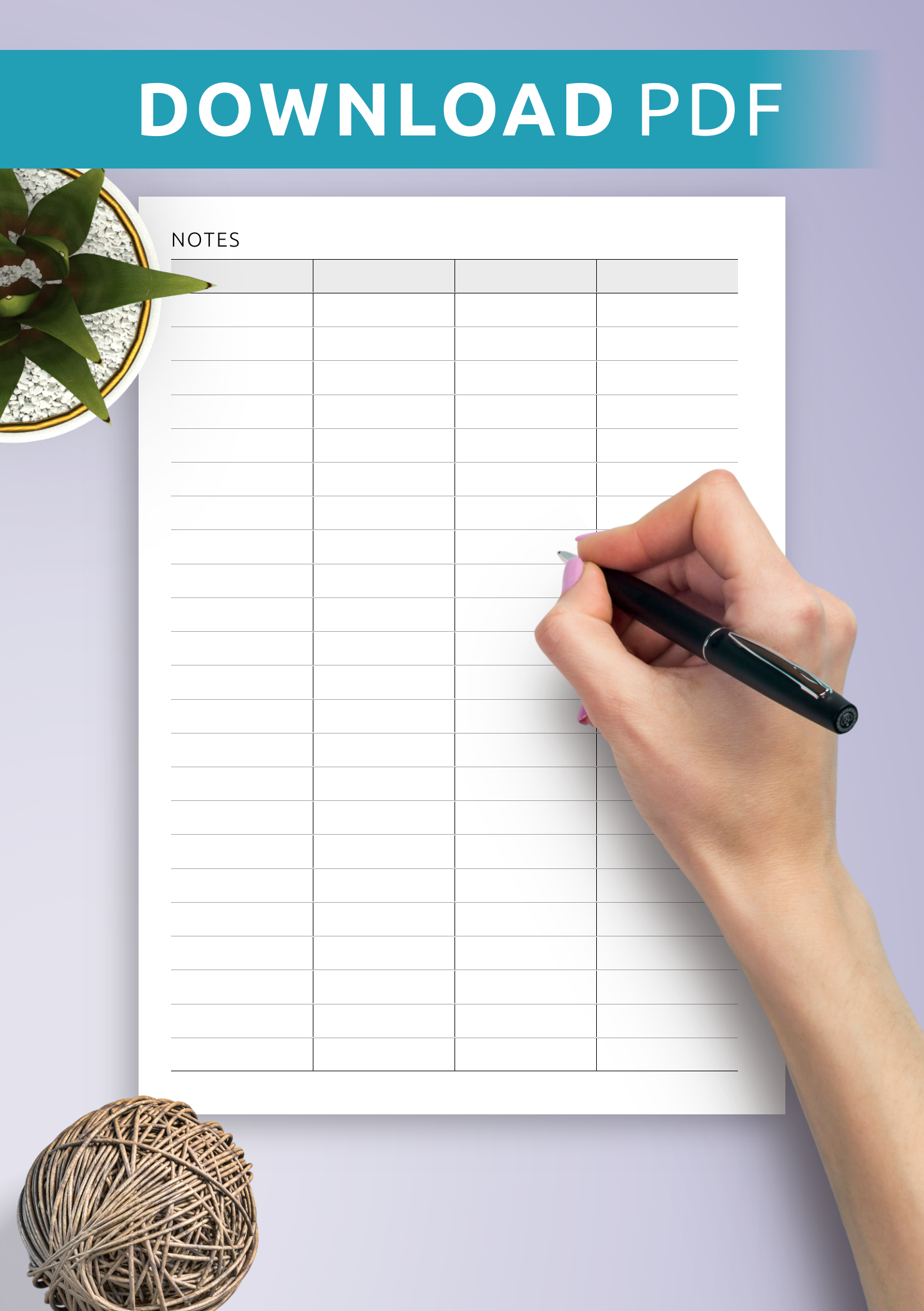 Free Printable Blank Editable 4 Column Worksheets