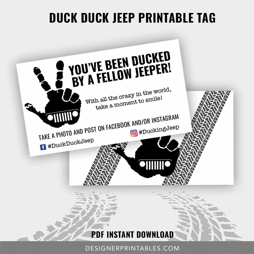 Printable Editable Free Printable Duck Duck Jeep Tags