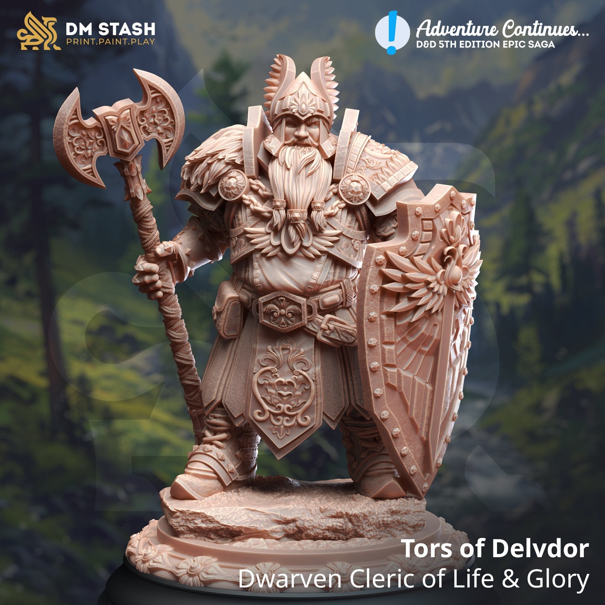 Dwarven Cleric Of Life And Glory Miniature Tors Of Delvdor Custom 3D Printed D D Mini Detailed RPG Figure Tabletop Game Accessory Etsy