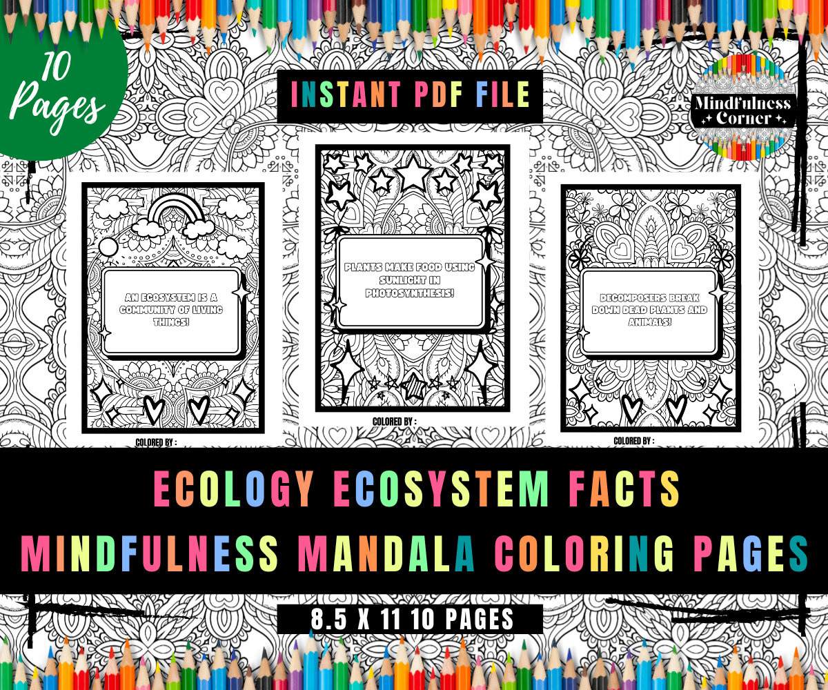 Ecology Ecosystem Facts Activity Mindfulness Mandala Coloring Pages No Prep Made By Teachers