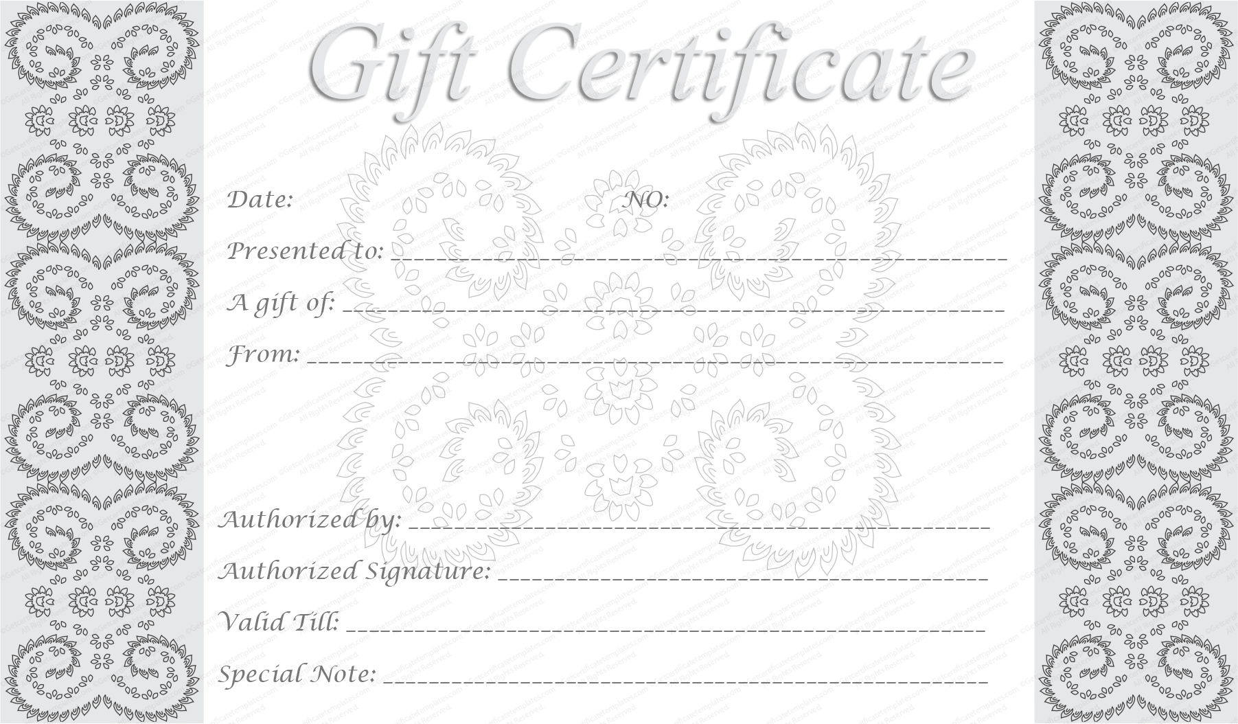 Printable Gift Certificates That Can Be Edited