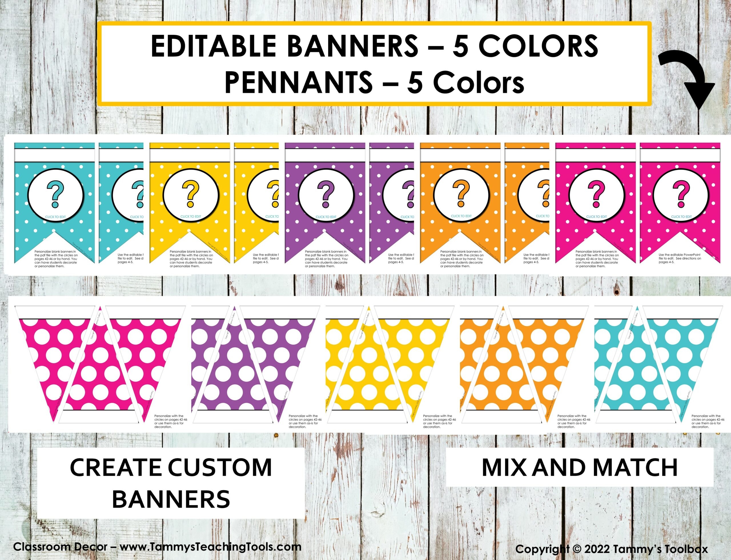 Editable Banners Pennants And Posters For Classroom Organization Made By Teachers