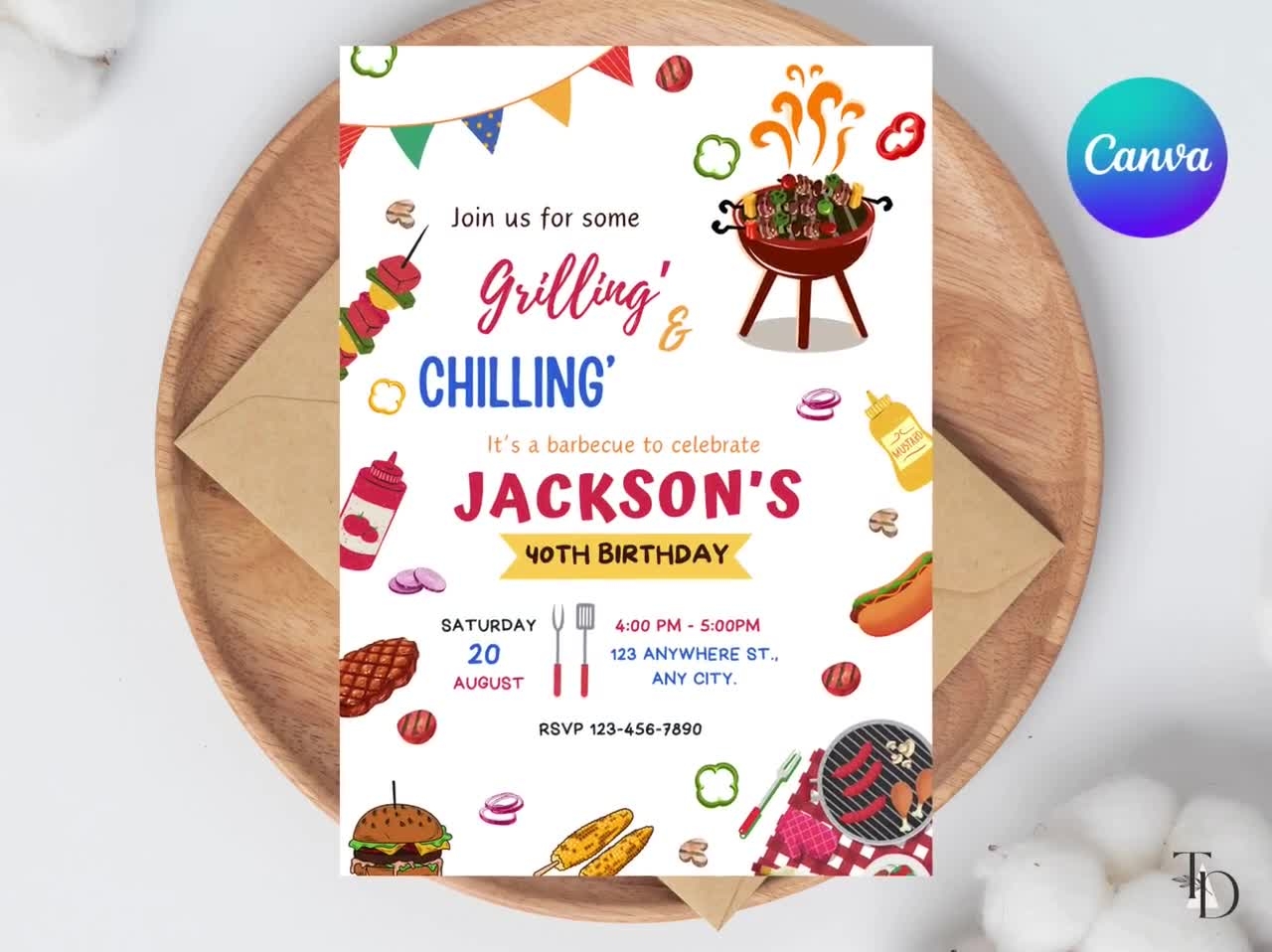 Editable BBQ Birthday Invitation Template Barbeque Birthday Invitation BBQ Invitation Printable Template Instant Download Etsy