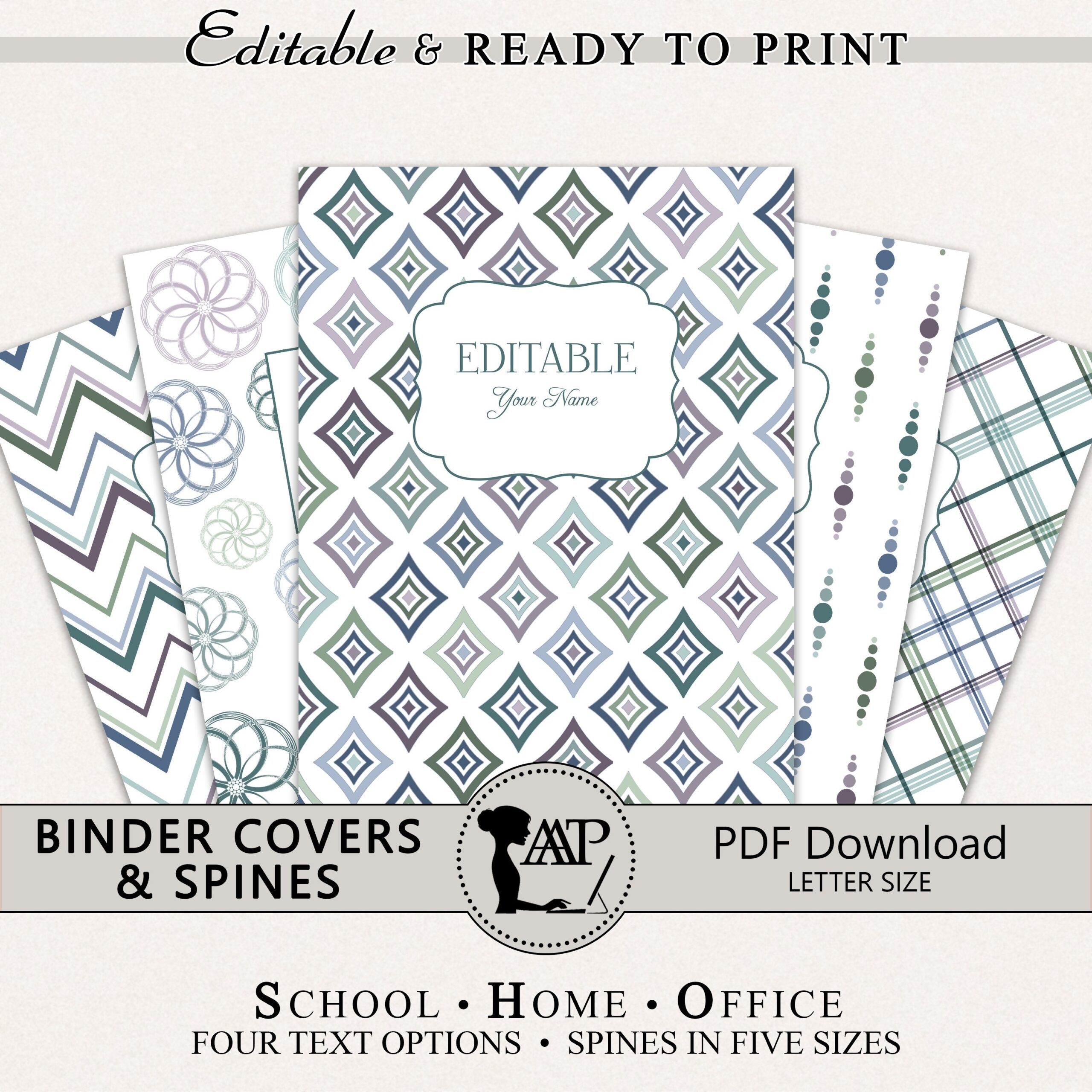 Editable Binder Covers And Spines 3 Ring Notebook Cover Editable Printable Student Binder Cover School Teacher Planner Monogram BND 01 Etsy Singapore