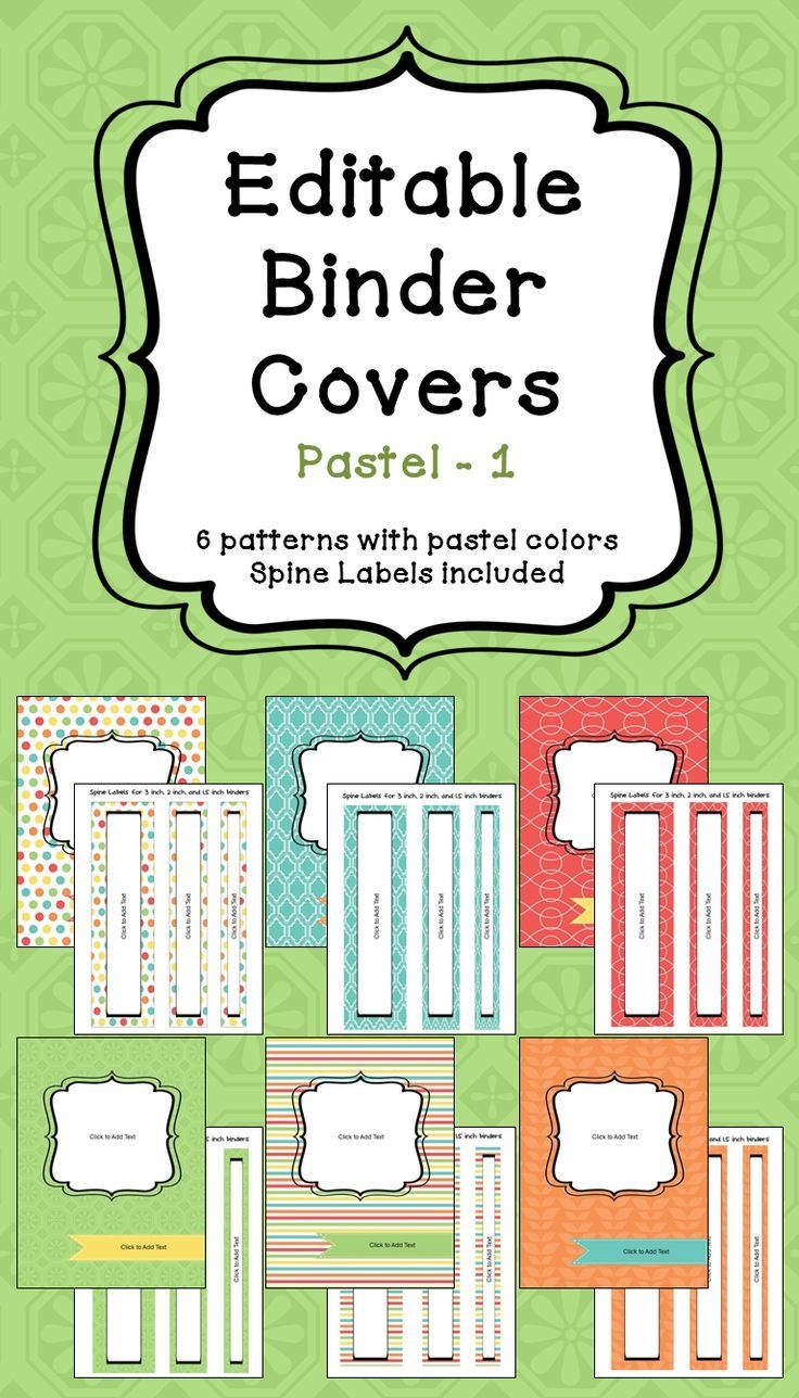 Editable Binder Covers And Spines For Teachers Students Subs And Data